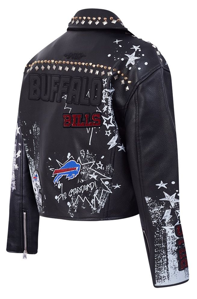 Pro Standard Women's Buffalo Bills Black Sketchbook Full-Zip Leather Jacket product image