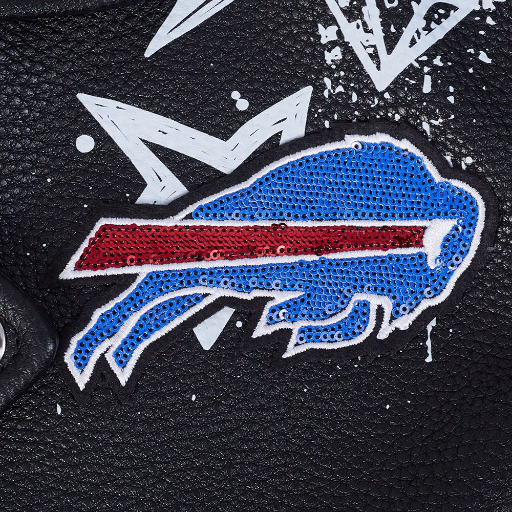 Pro Standard Women's Buffalo Bills Black Sketchbook Full-Zip Leather Jacket product image