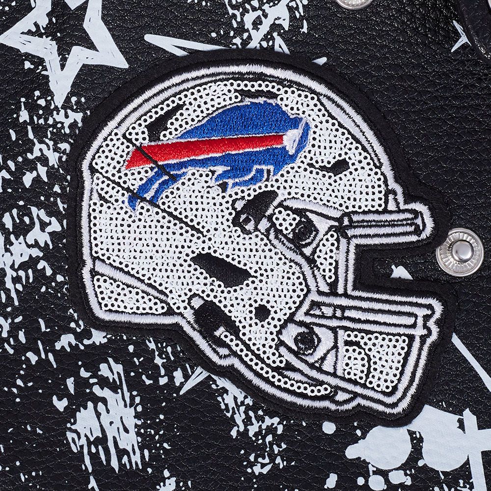 Pro Standard Women's Buffalo Bills Black Sketchbook Full-Zip Leather Jacket product image