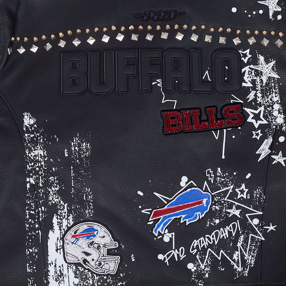 Pro Standard Women's Buffalo Bills Black Sketchbook Full-Zip Leather Jacket product image