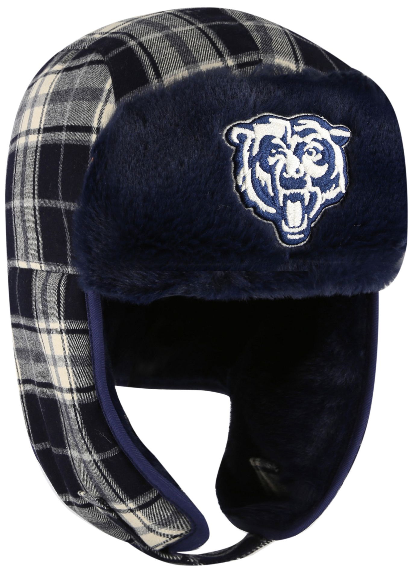 '47 Adult Chicago Bears Natural Plaid Trapper Knit Hat product image