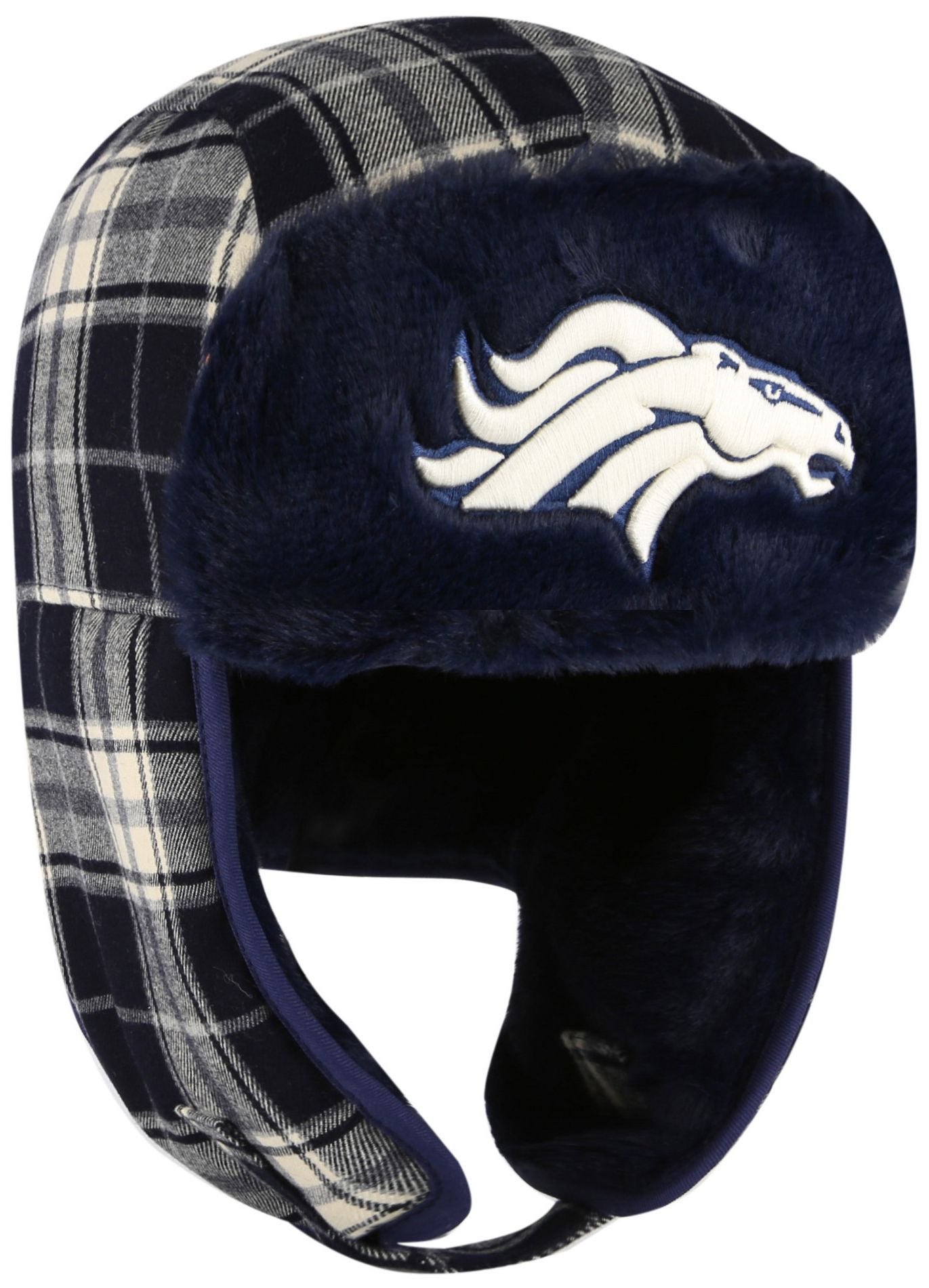 '47 Adult Denver Broncos Natural Plaid Trapper Knit Hat product image