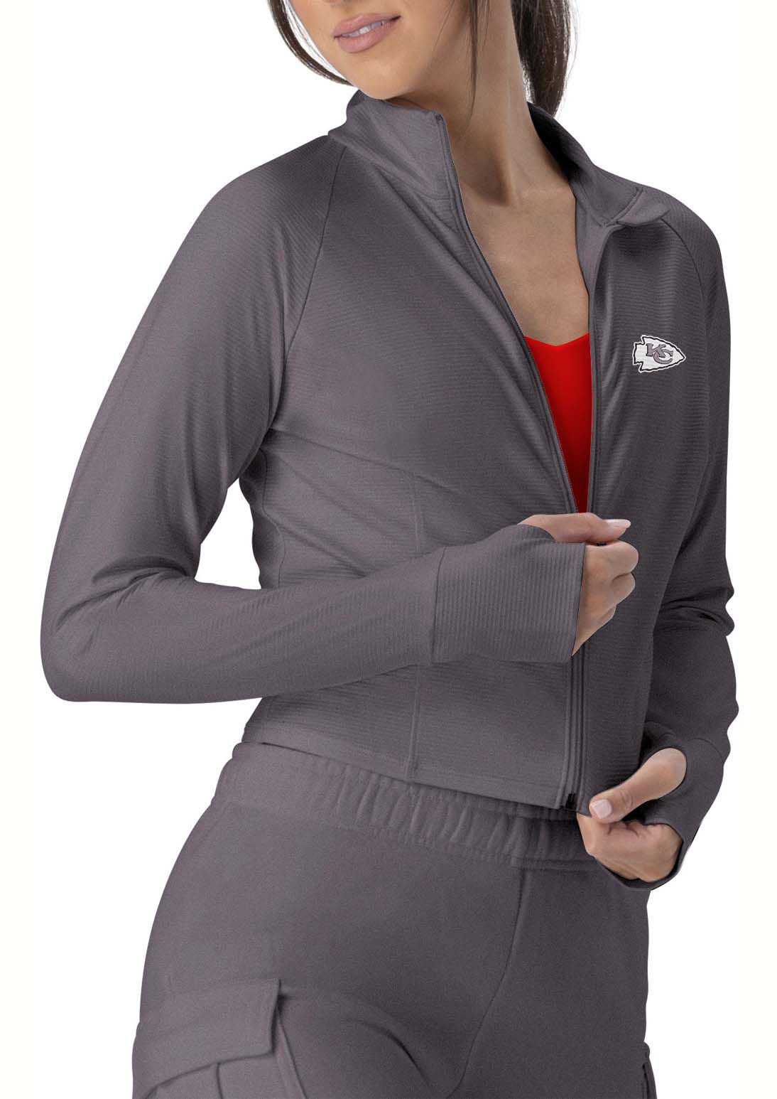 Certo Women's Kansas City Chiefs Dark Haze Cropped Rib Jacket product image