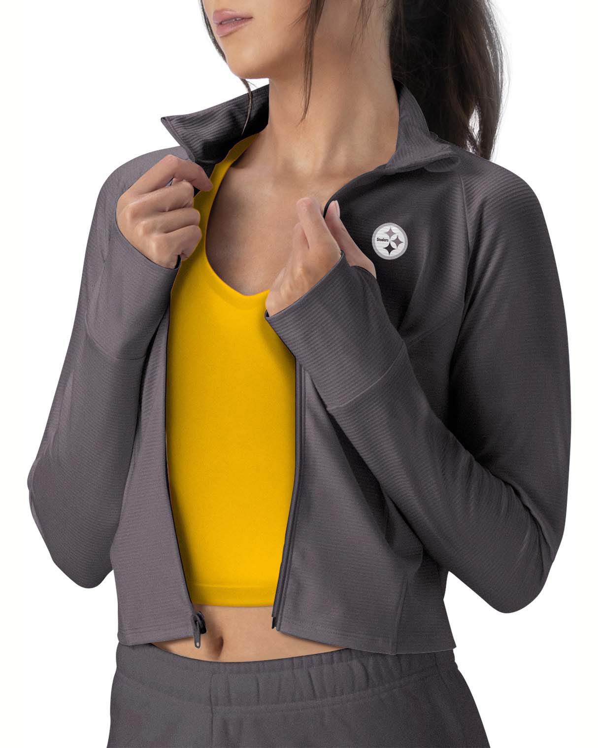 Certo Women's Pittsburgh Steelers Dark Haze Cropped Rib Jacket product image