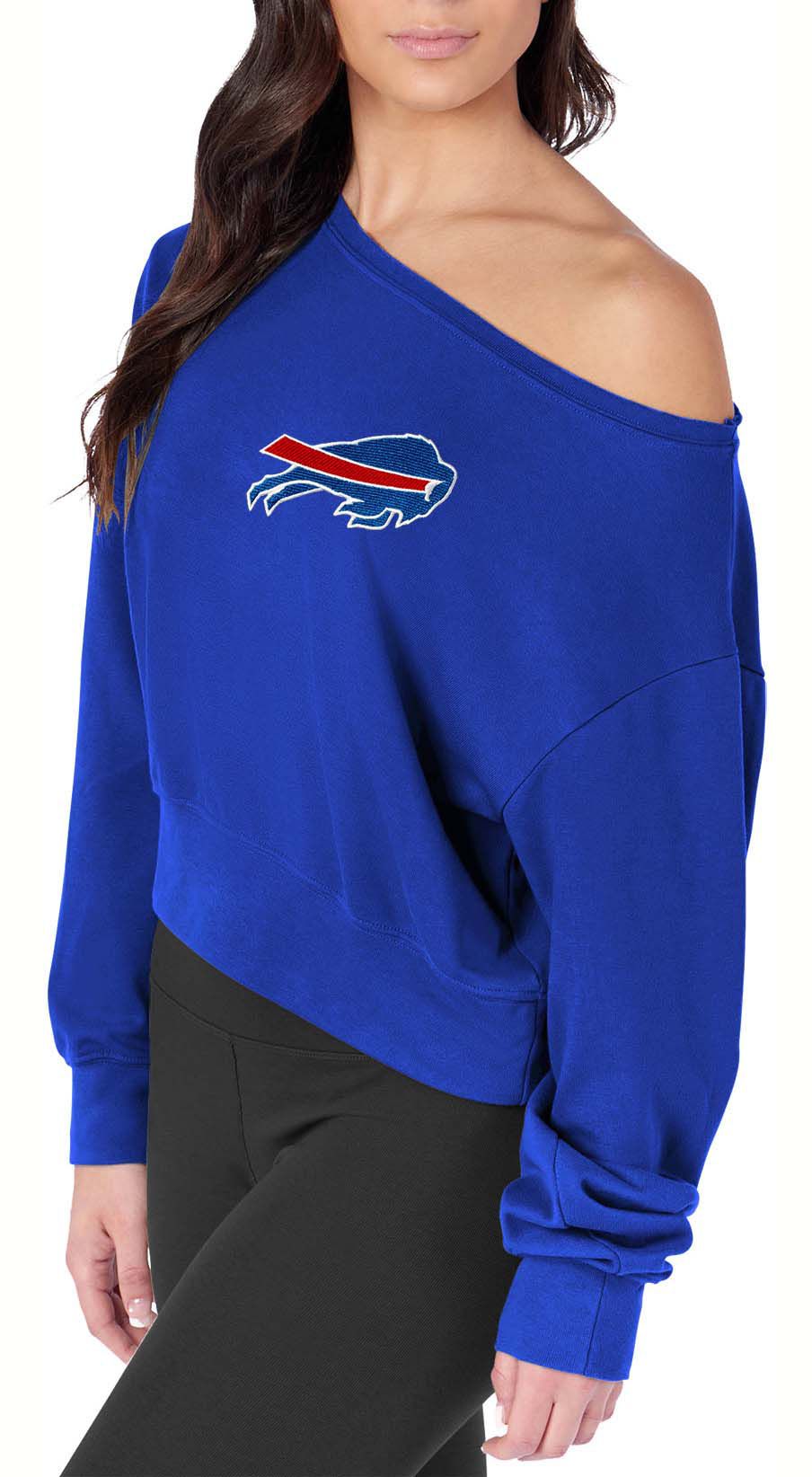 Certo Women's Buffalo Bills Royal Off the Shoulder Crew Pullover product image