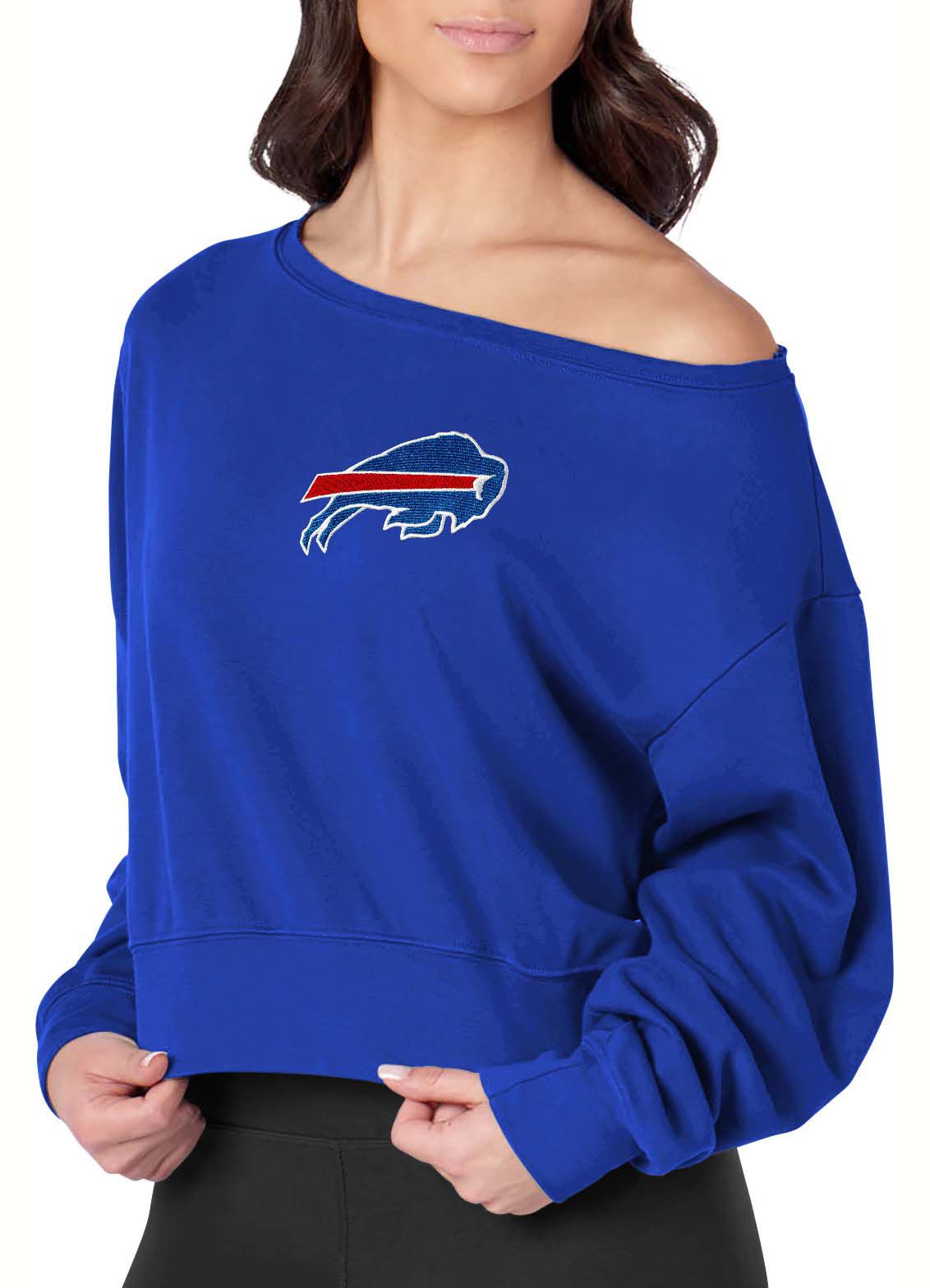 Certo Women's Buffalo Bills Royal Off the Shoulder Crew Pullover product image