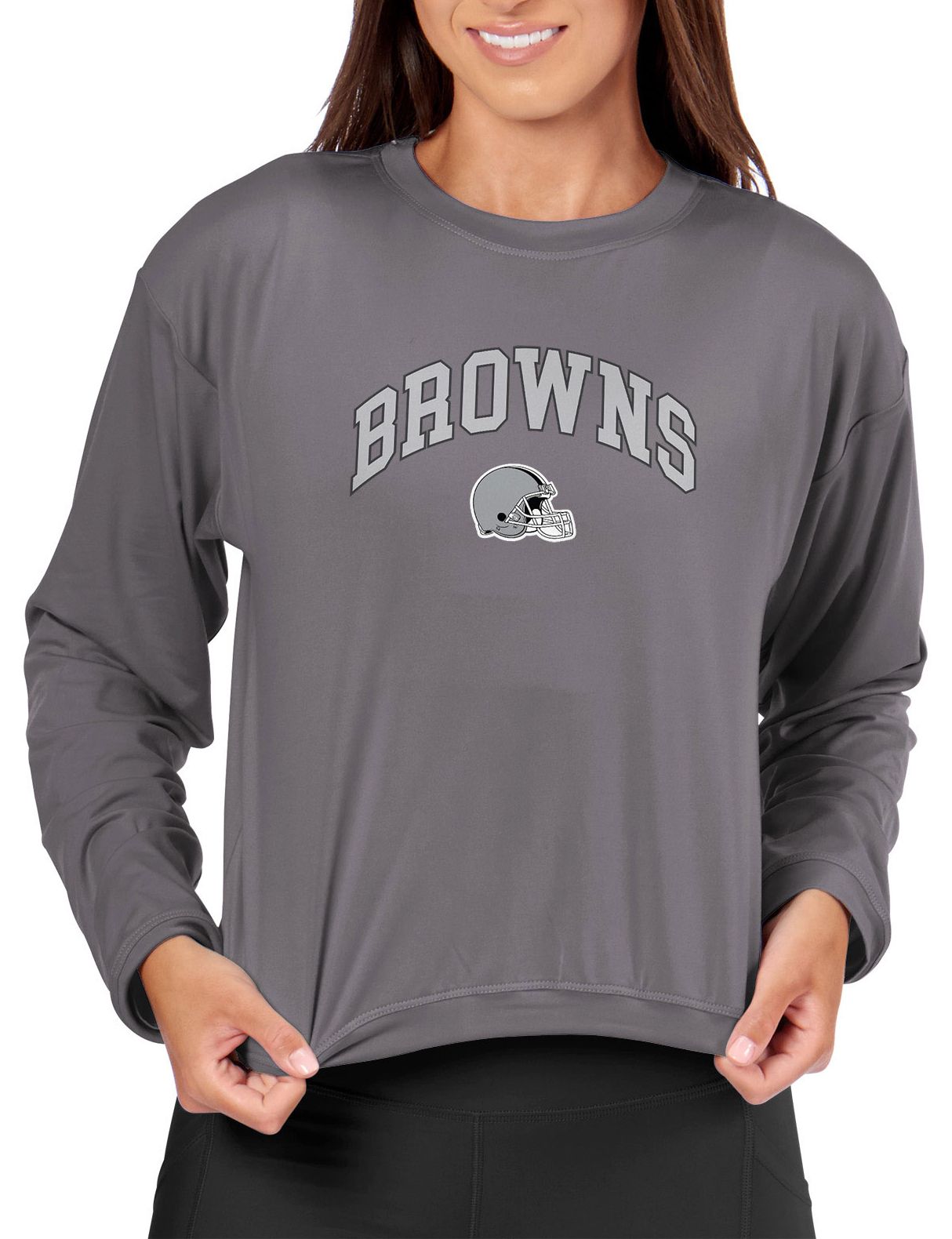 Certo Women's Cleveland Browns Dark Haze Tie Dye Script Long Sleeve T-Shirt product image