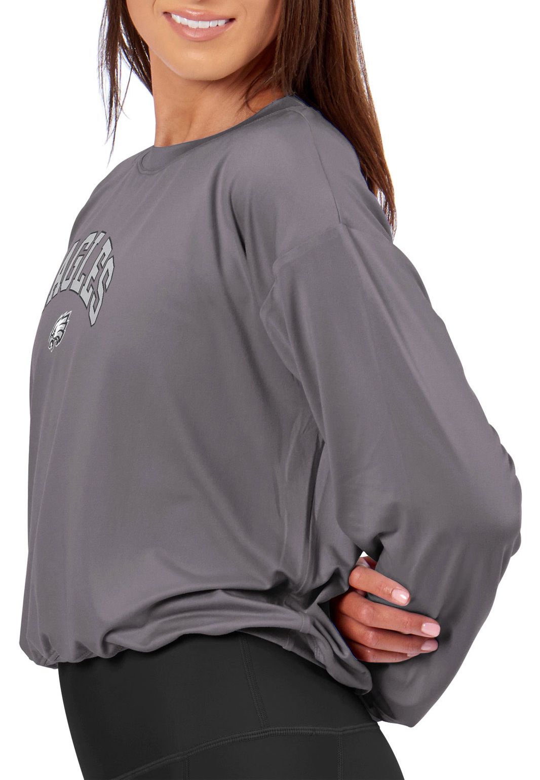 Certo Women's Philadelphia Eagles Dark Haze Tie Dye Script Long Sleeve T-Shirt product image