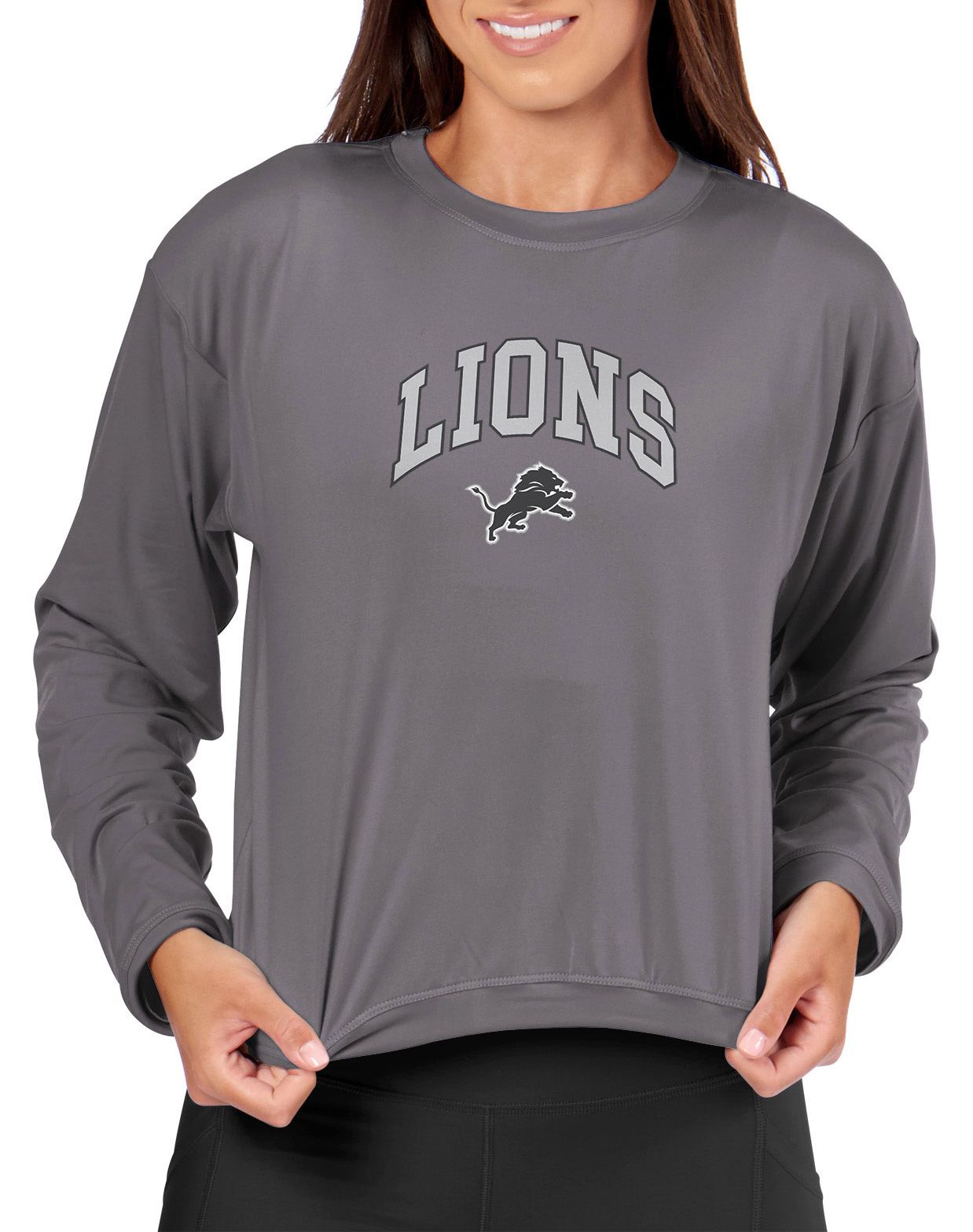 Certo Women's Detroit Lions Dark Haze Tie Dye Script Long Sleeve T-Shirt product image