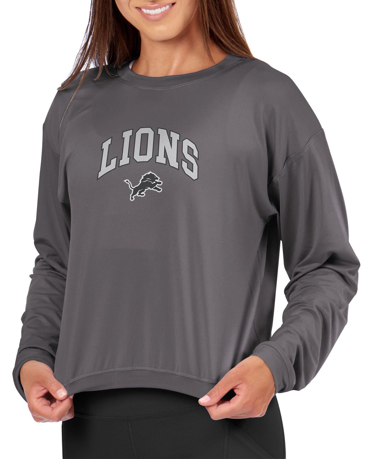 Certo Women's Detroit Lions Dark Haze Tie Dye Script Long Sleeve T-Shirt product image