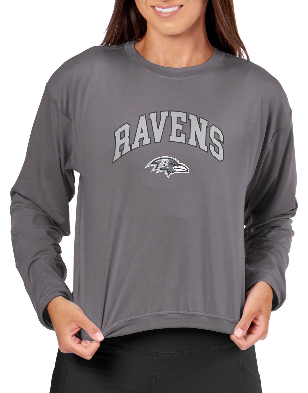 Certo Women's Baltimore Ravens Dark Haze Tie Dye Script Long Sleeve T-Shirt product image
