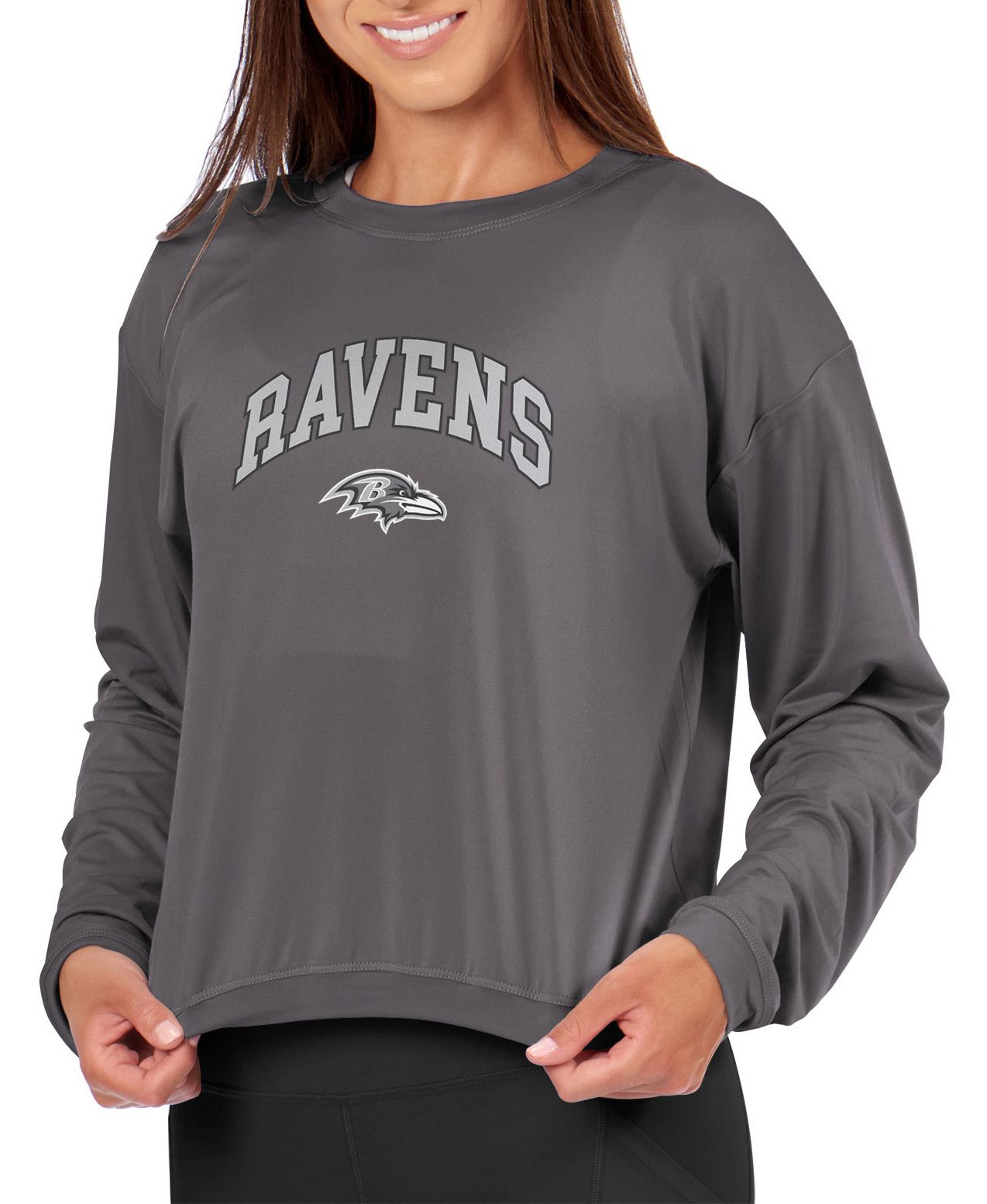 Certo Women's Baltimore Ravens Dark Haze Tie Dye Script Long Sleeve T-Shirt product image