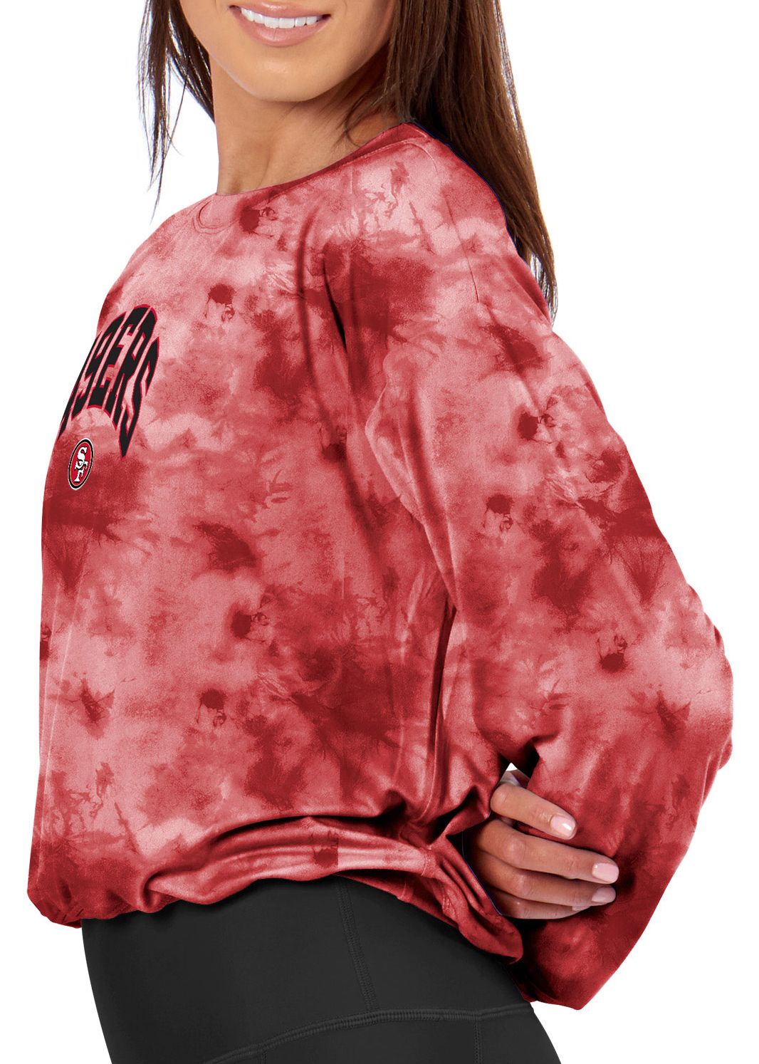 Certo Women's San Francisco 49ers Red Tie Dye Script Long Sleeve T-Shirt product image