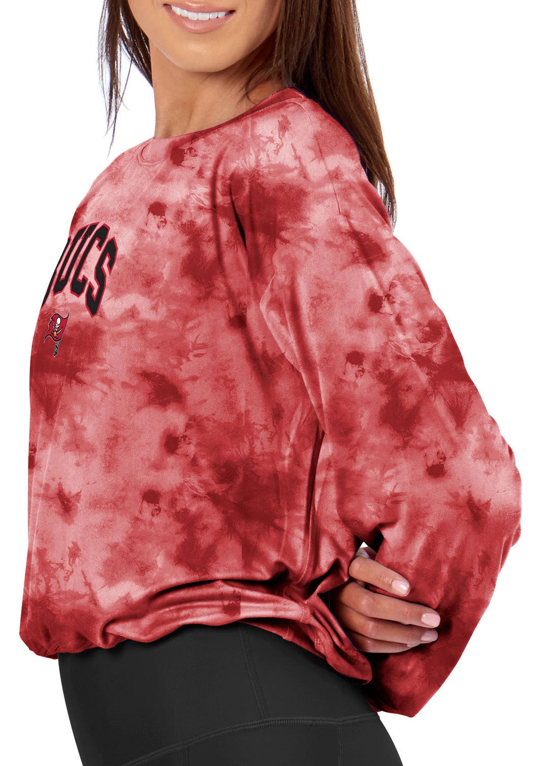 Certo Women's Tampa Bay Buccaneers Red Tie Dye Script Long Sleeve T-Shirt product image