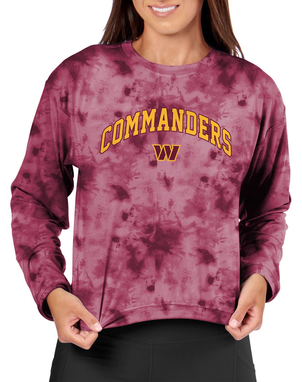 Certo Women's Washington Commanders Burgundy Tie Dye Script Long Sleeve T-Shirt product image