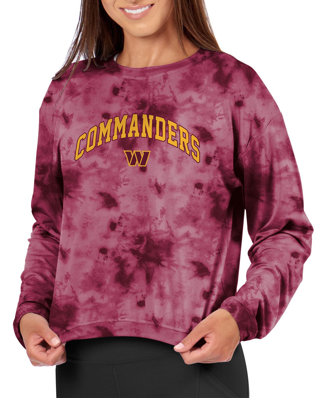 Certo Women's Washington Commanders Burgundy Tie Dye Script Long Sleeve T-Shirt product image