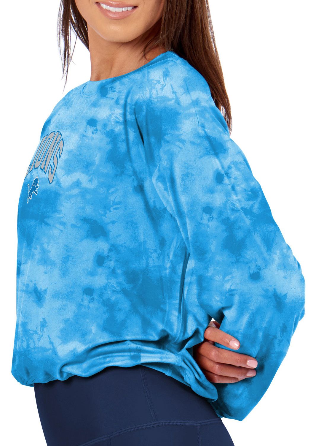 Certo Women's Detroit Lions Light Blue Tie Dye Script Long Sleeve T-Shirt product image