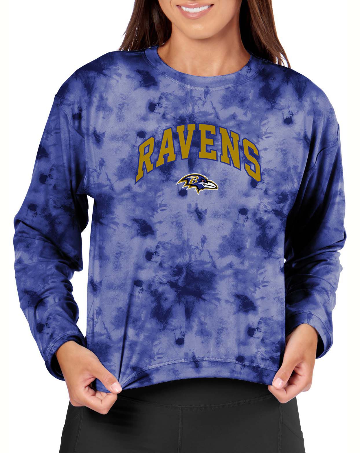 Certo Women's Baltimore Ravens Purple Tie Dye Script Long Sleeve T-Shirt product image
