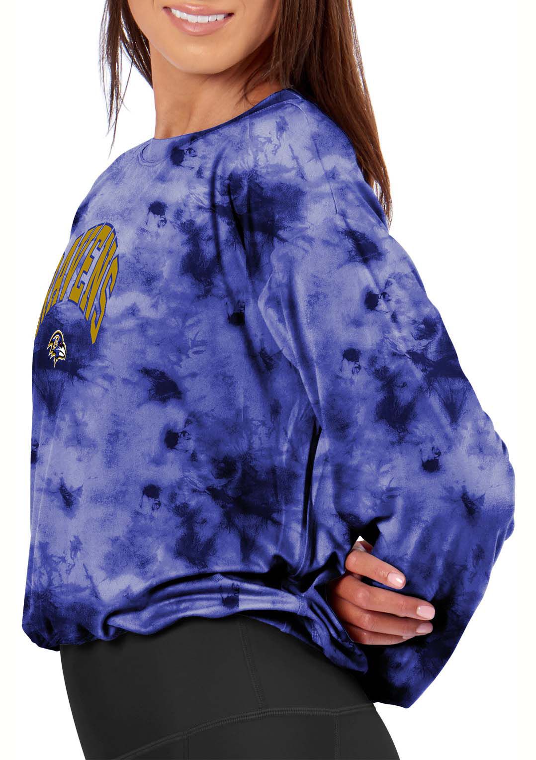 Certo Women's Baltimore Ravens Purple Tie Dye Script Long Sleeve T-Shirt product image
