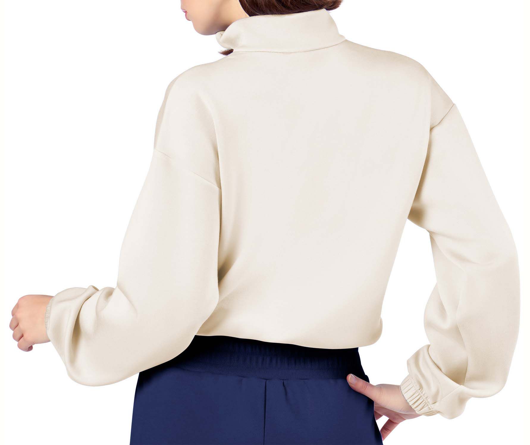 Certo Women's Denver Broncos Bone Cropped 1/4 Sleeve Shirt product image