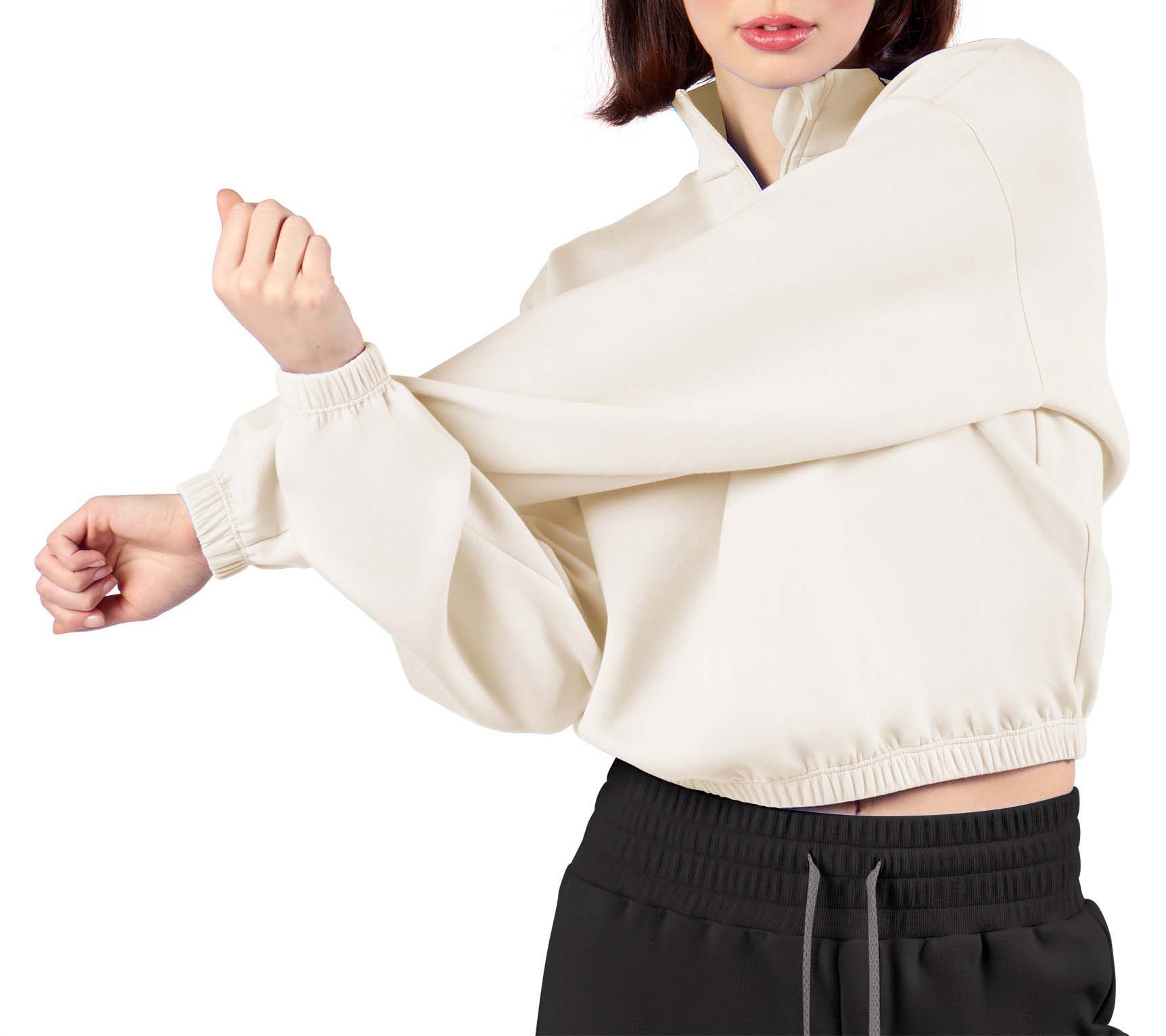 Certo Women's Kansas City Chiefs Bone Cropped 1/4 Sleeve Shirt product image