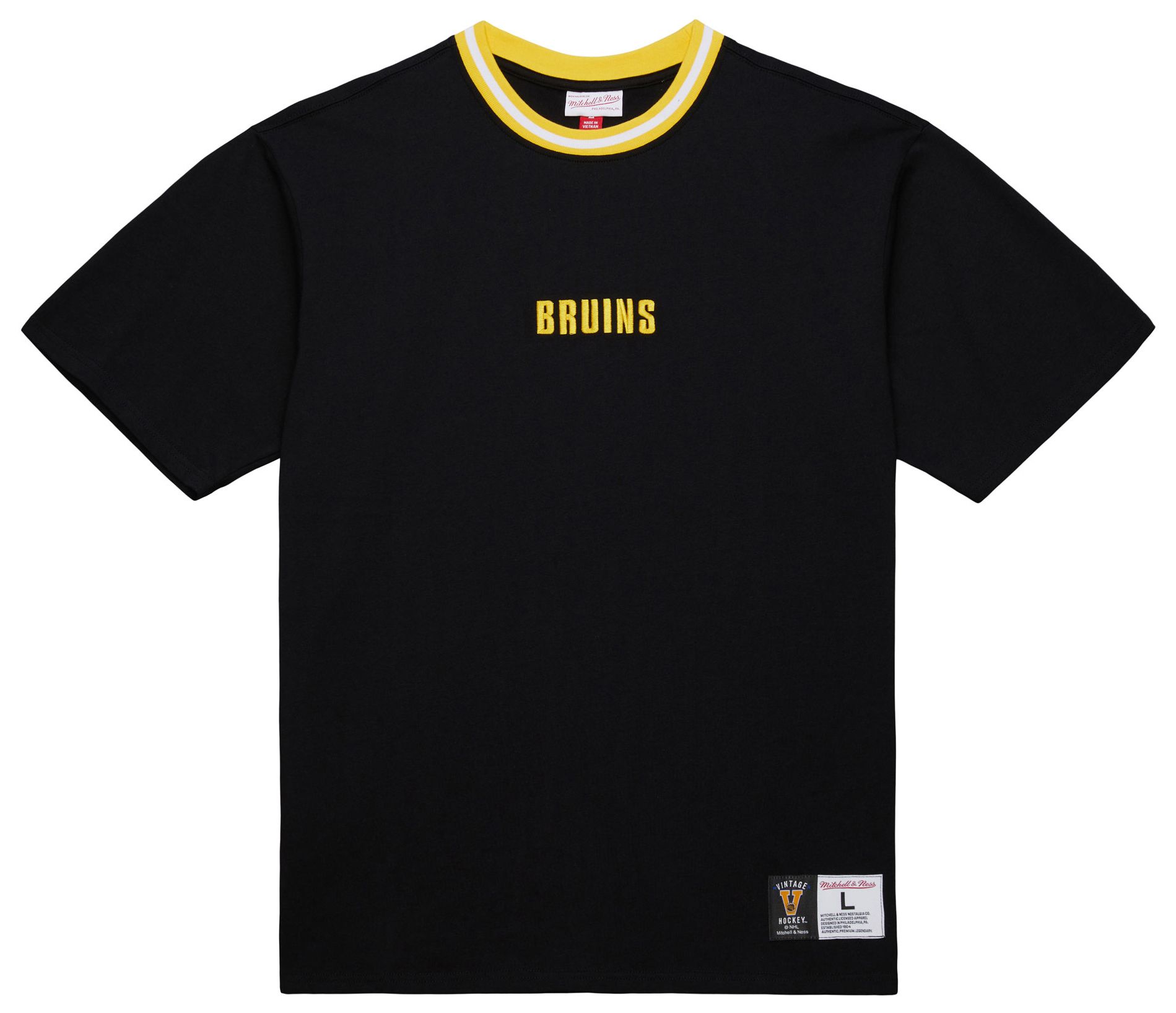 Mitchell & Ness Men's Boston Bruins Black Playmaker Short Sleeve T-Shirt product image