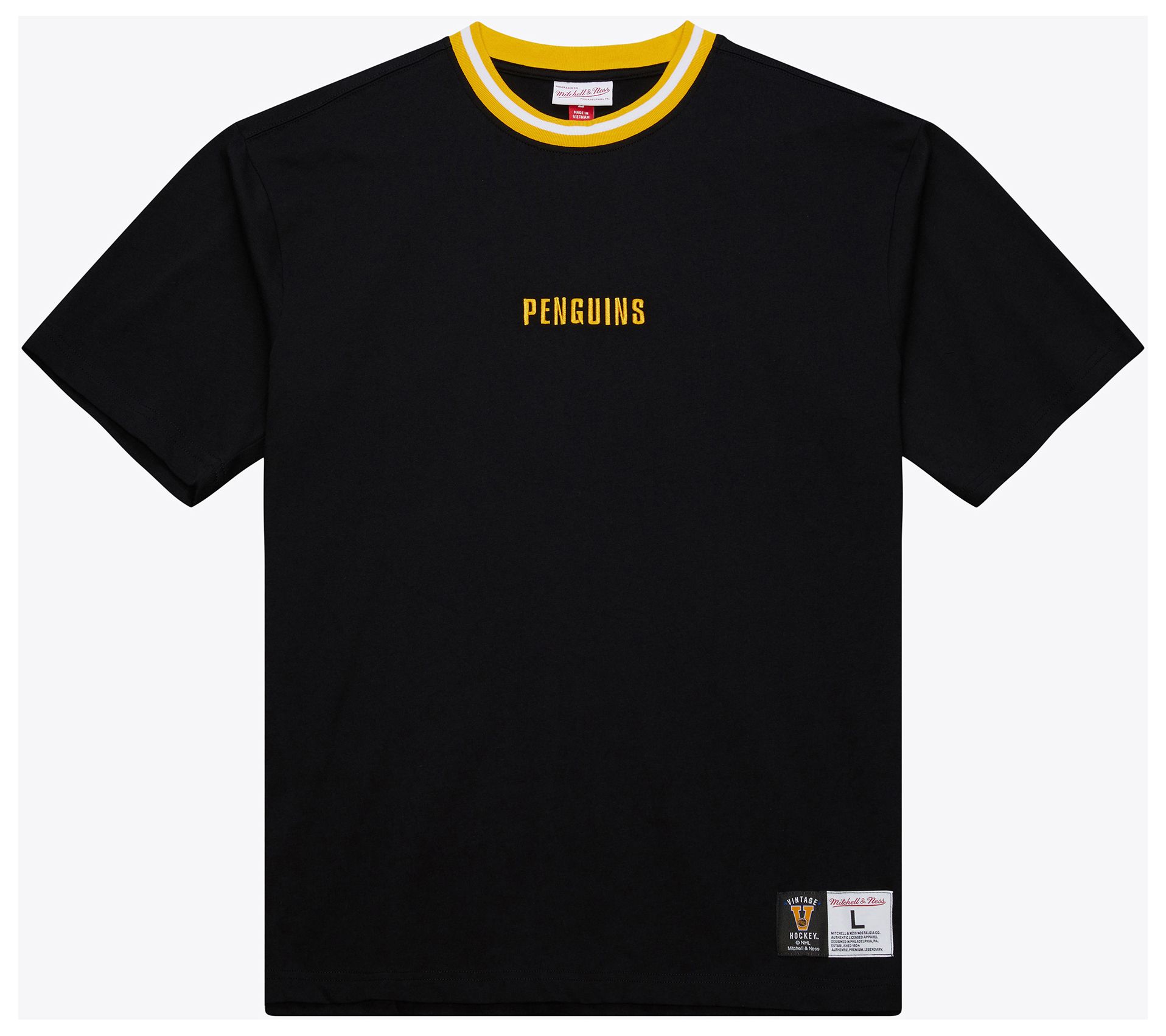 Mitchell & Ness Men's Pittsburgh Penguins Black Playmaker Short Sleeve T-Shirt product image