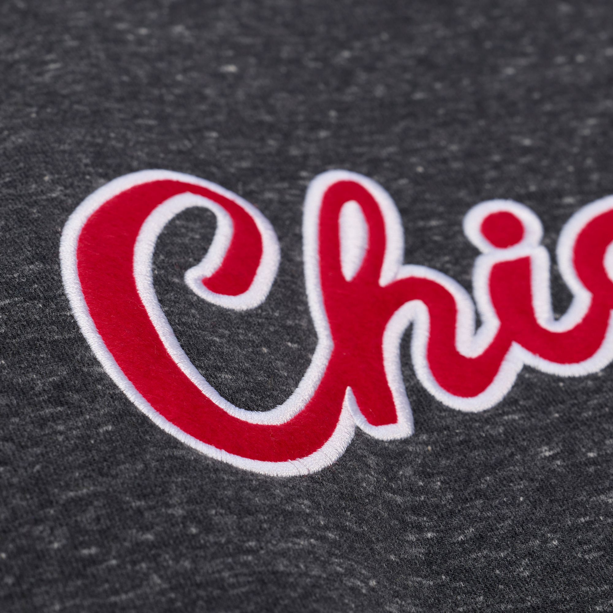 Mitchell & Ness Men's Chicago Bulls Black Retro Graphic Snow Washed Crewneck Sweatshirt product image