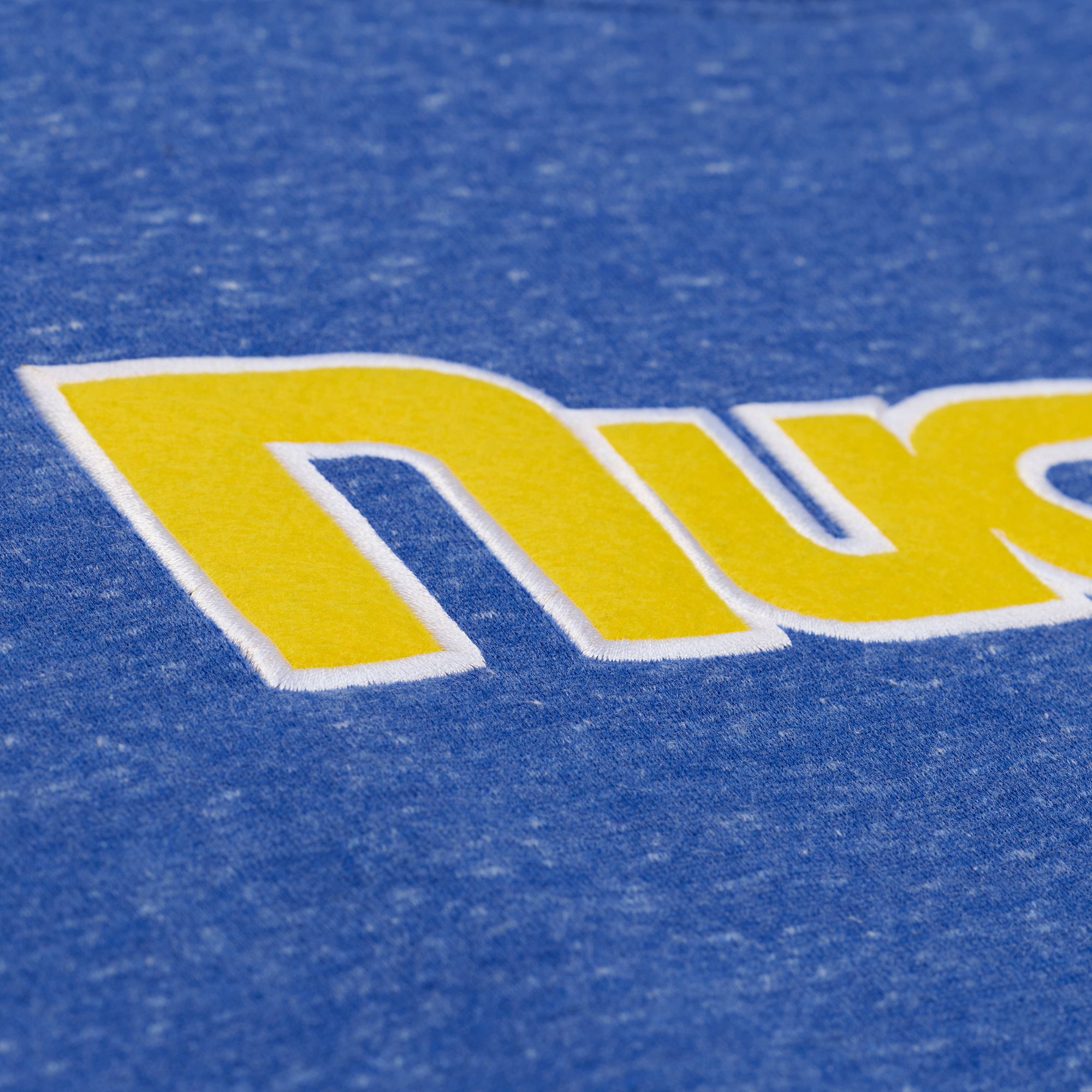 Mitchell & Ness Men's Denver Nuggets Royal Retro Graphic Snow Washed Crewneck Sweatshirt product image