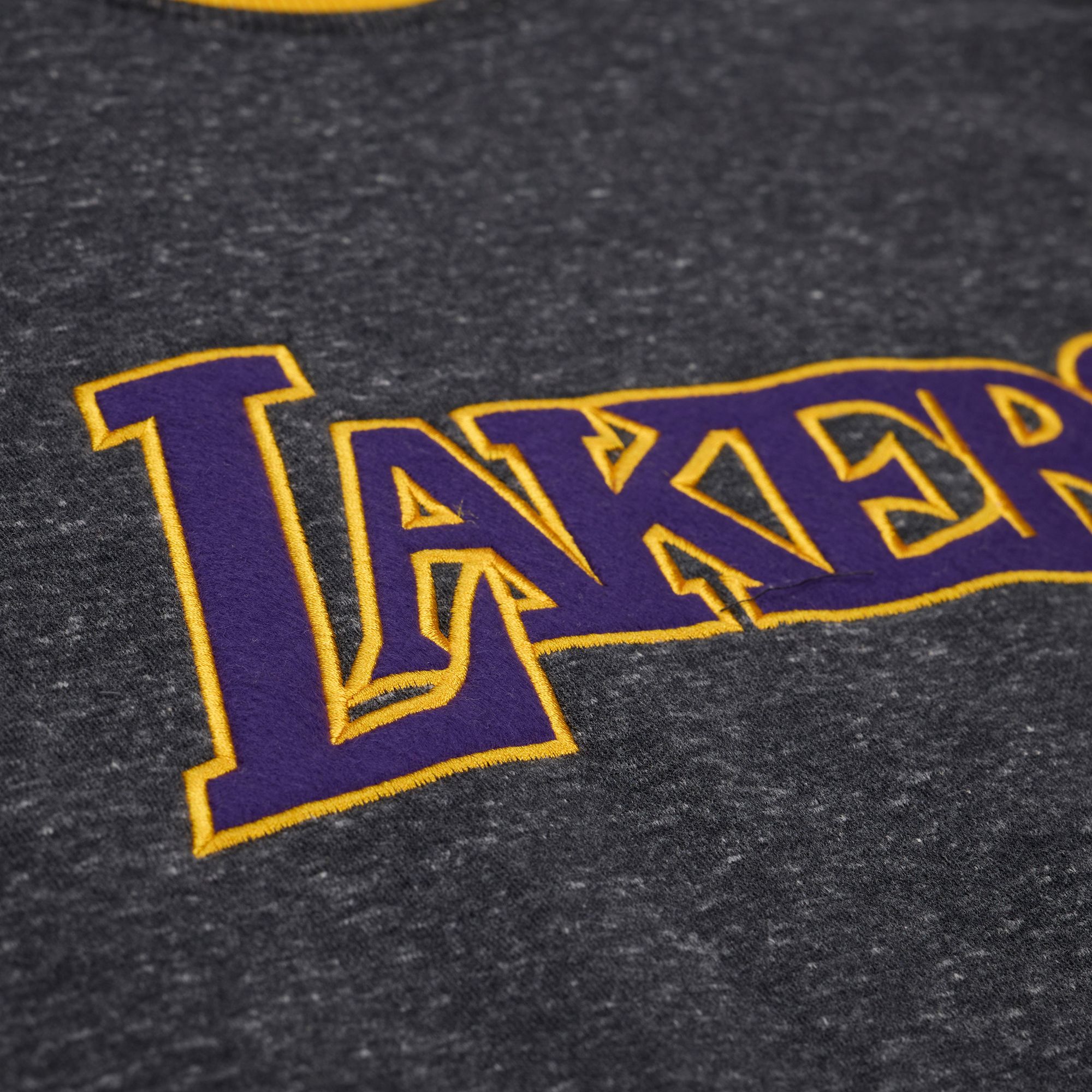 Mitchell & Ness Men's Los Angeles Lakers Black Retro Graphic Snow Washed Crewneck Sweatshirt product image