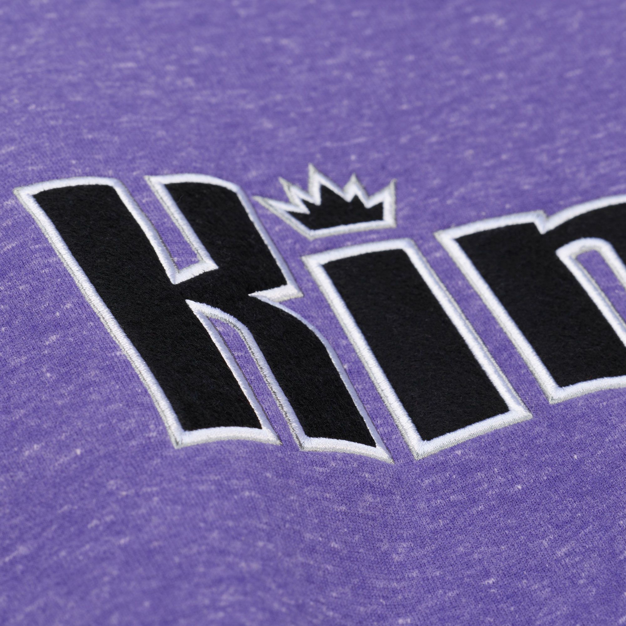 Mitchell & Ness Men's Sacramento Kings Purple Retro Graphic Snow Washed Crewneck Sweatshirt product image