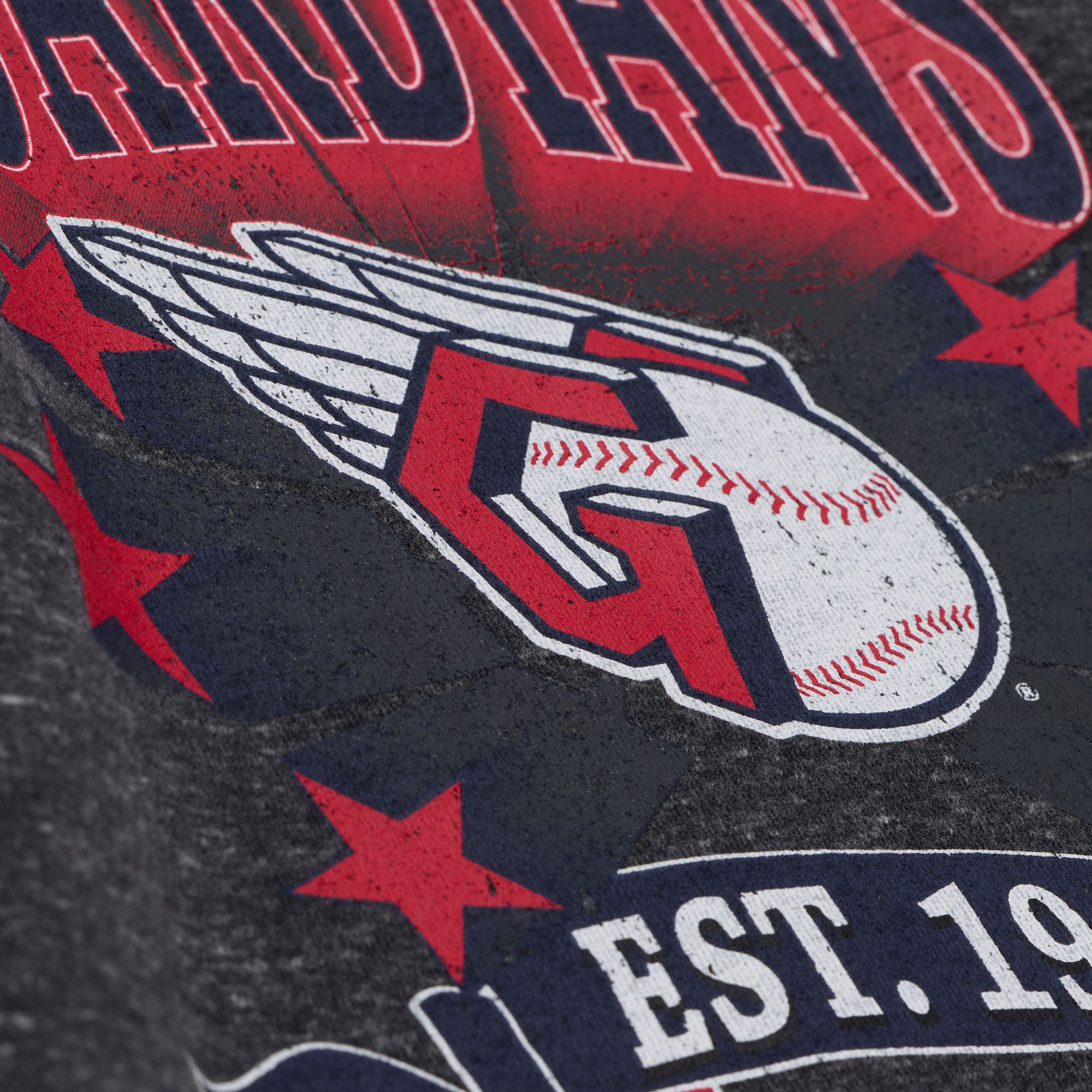 Mitchell & Ness Women's Cleveland Guardians Black Enxyme Star Crewneck Sweatshirt product image