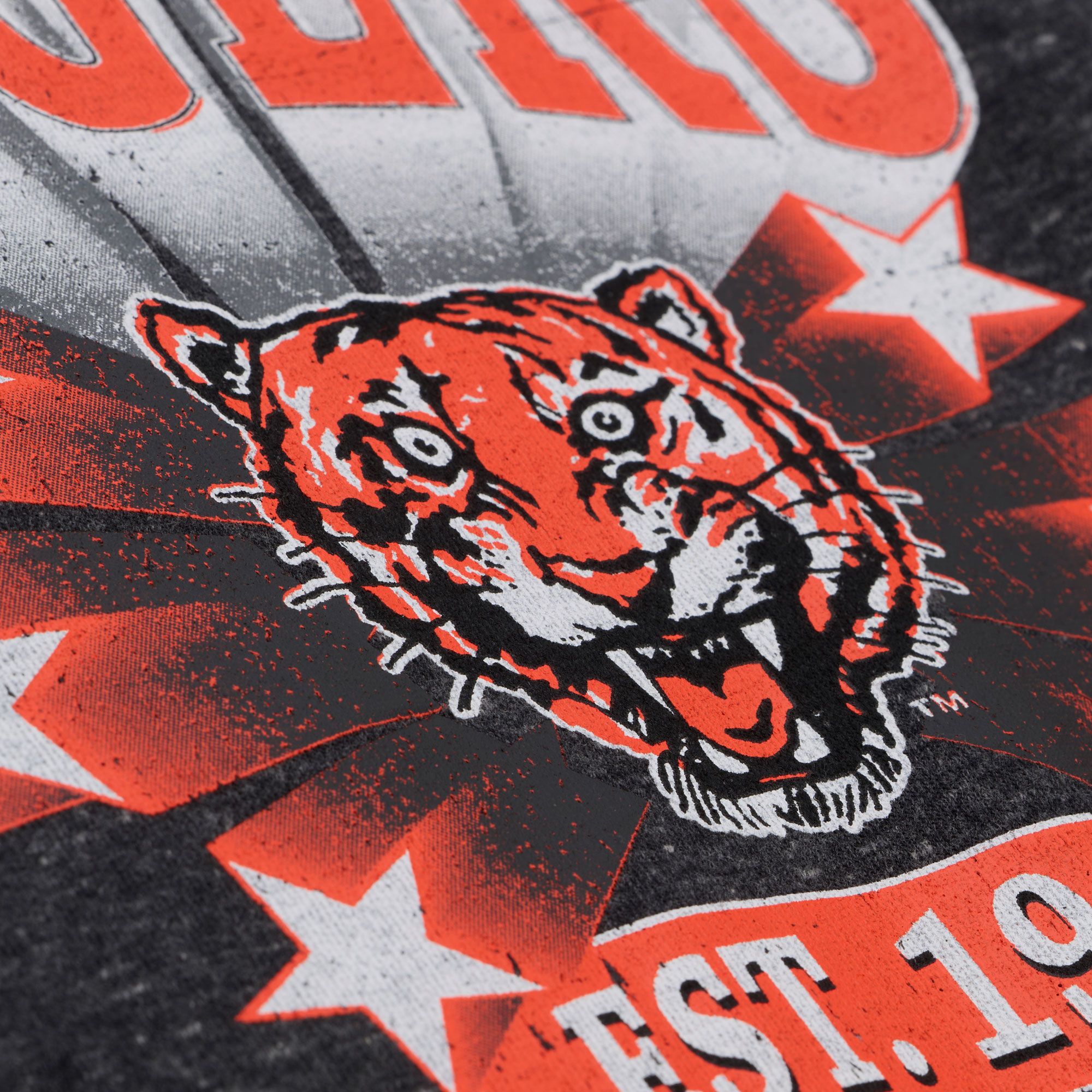 Mitchell & Ness Women's Detroit Tigers Black Enxyme Star Crewneck Sweatshirt product image