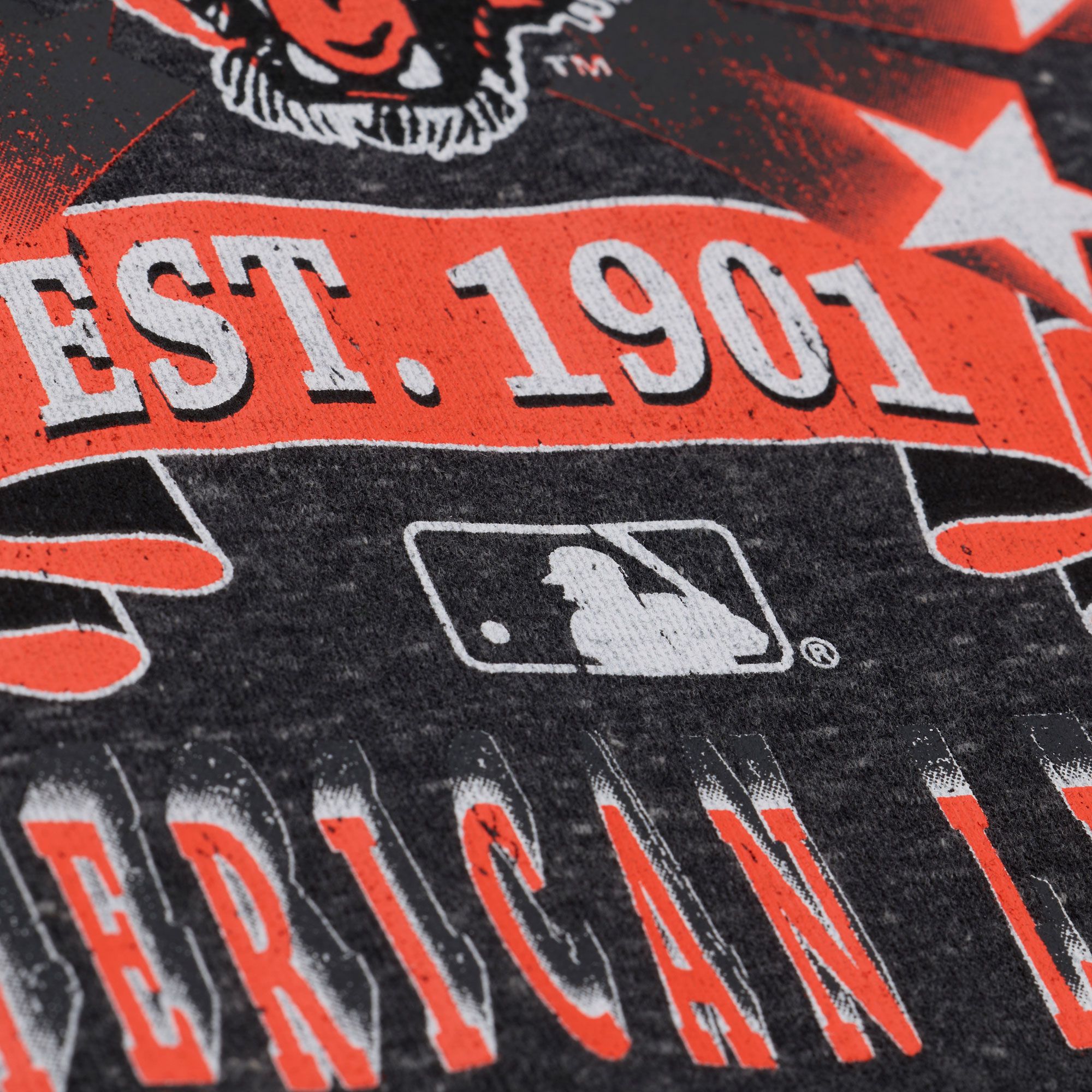 Mitchell & Ness Women's Detroit Tigers Black Enxyme Star Crewneck Sweatshirt product image