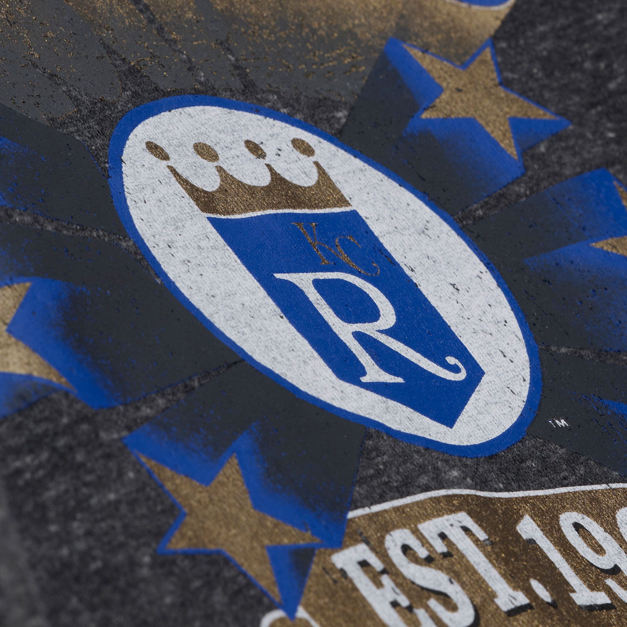 Mitchell & Ness Women's Kansas City Royals Black Enxyme Star Crewneck Sweatshirt product image