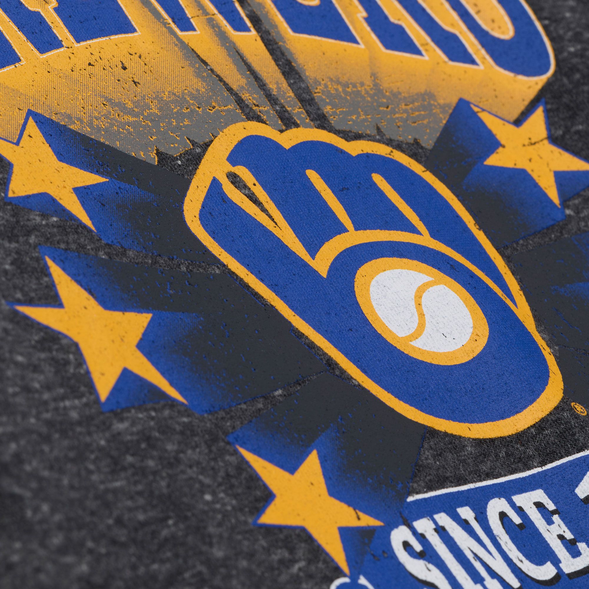 Mitchell & Ness Women's Milwaukee Brewers Black Enxyme Star Crewneck Sweatshirt product image