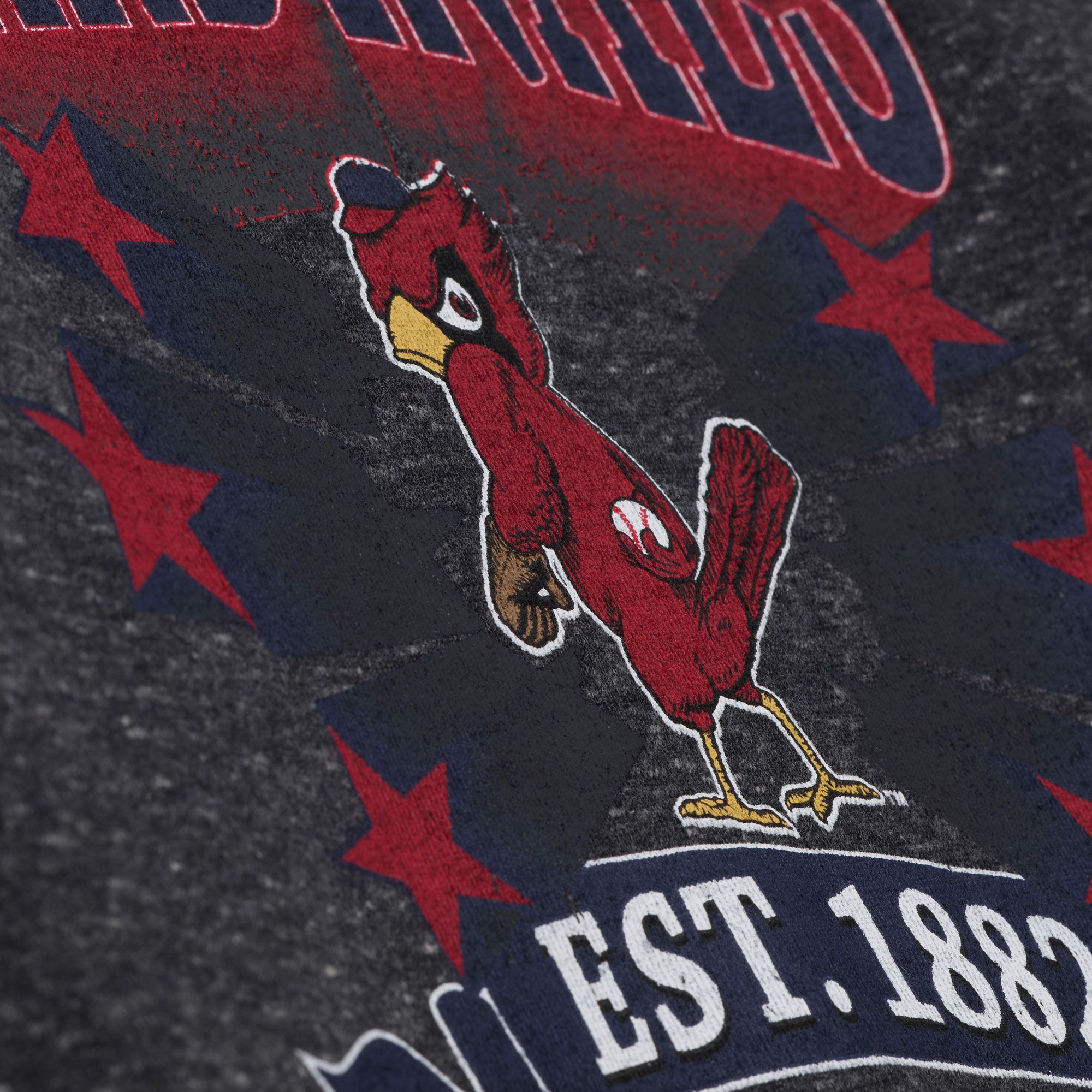 Mitchell & Ness Women's St. Louis Cardinals Black Enxyme Star Crewneck Sweatshirt product image