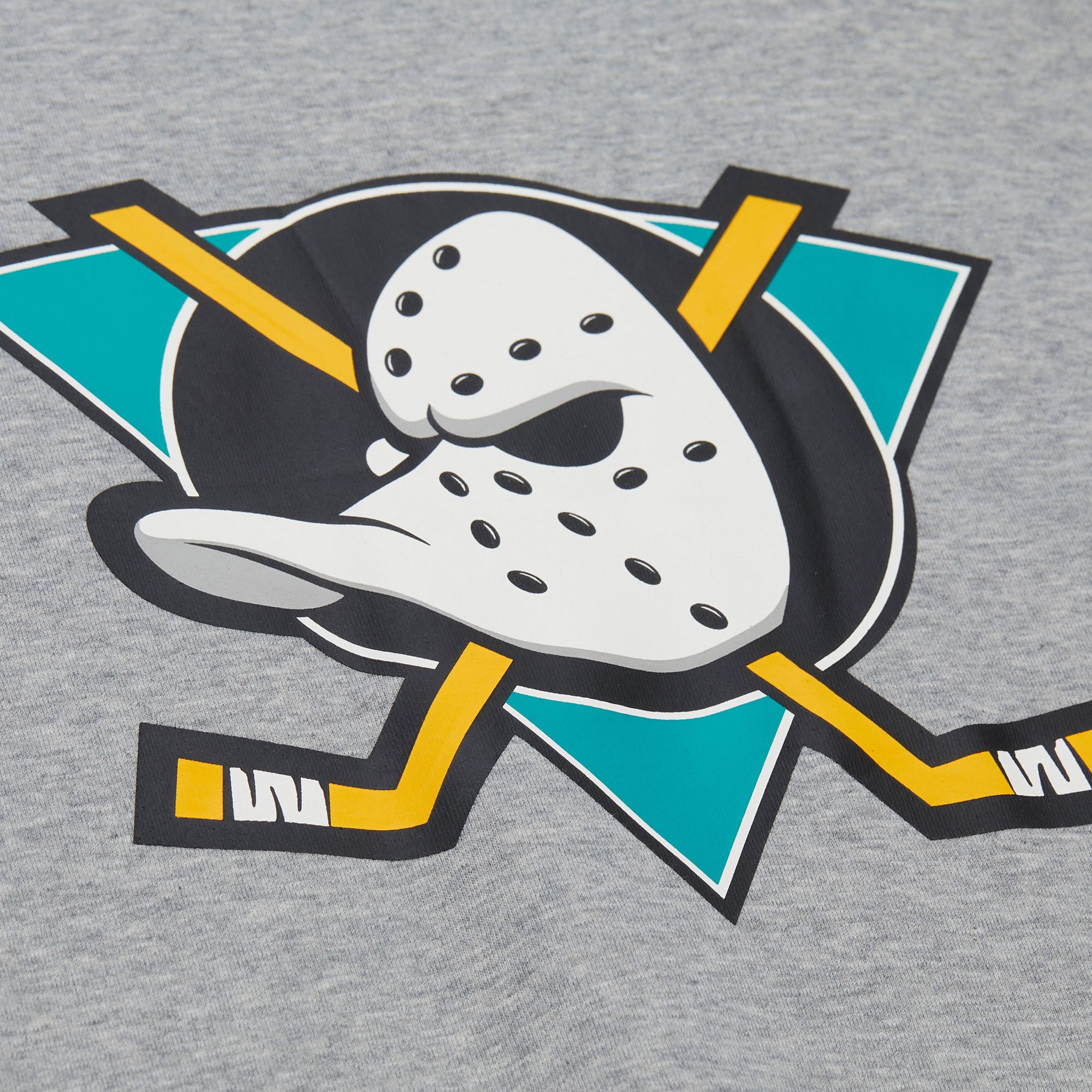 Mitchell & Ness Men's Anaheim Ducks Grey All In Walk Off Fleece Crewneck Sweatshirt product image