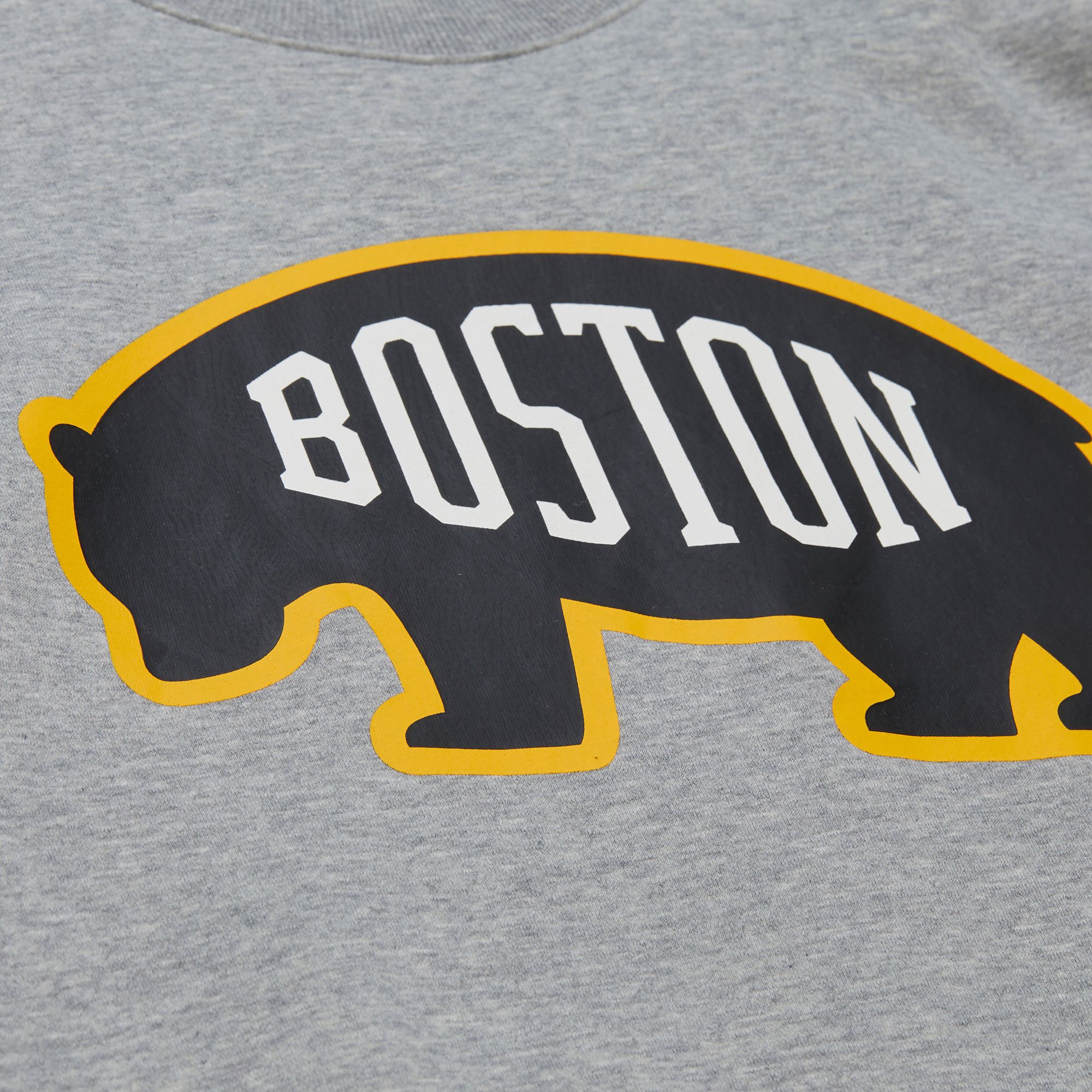Mitchell & Ness Men's Boston Bruins Grey All In Walk Off Fleece Crewneck Sweatshirt product image