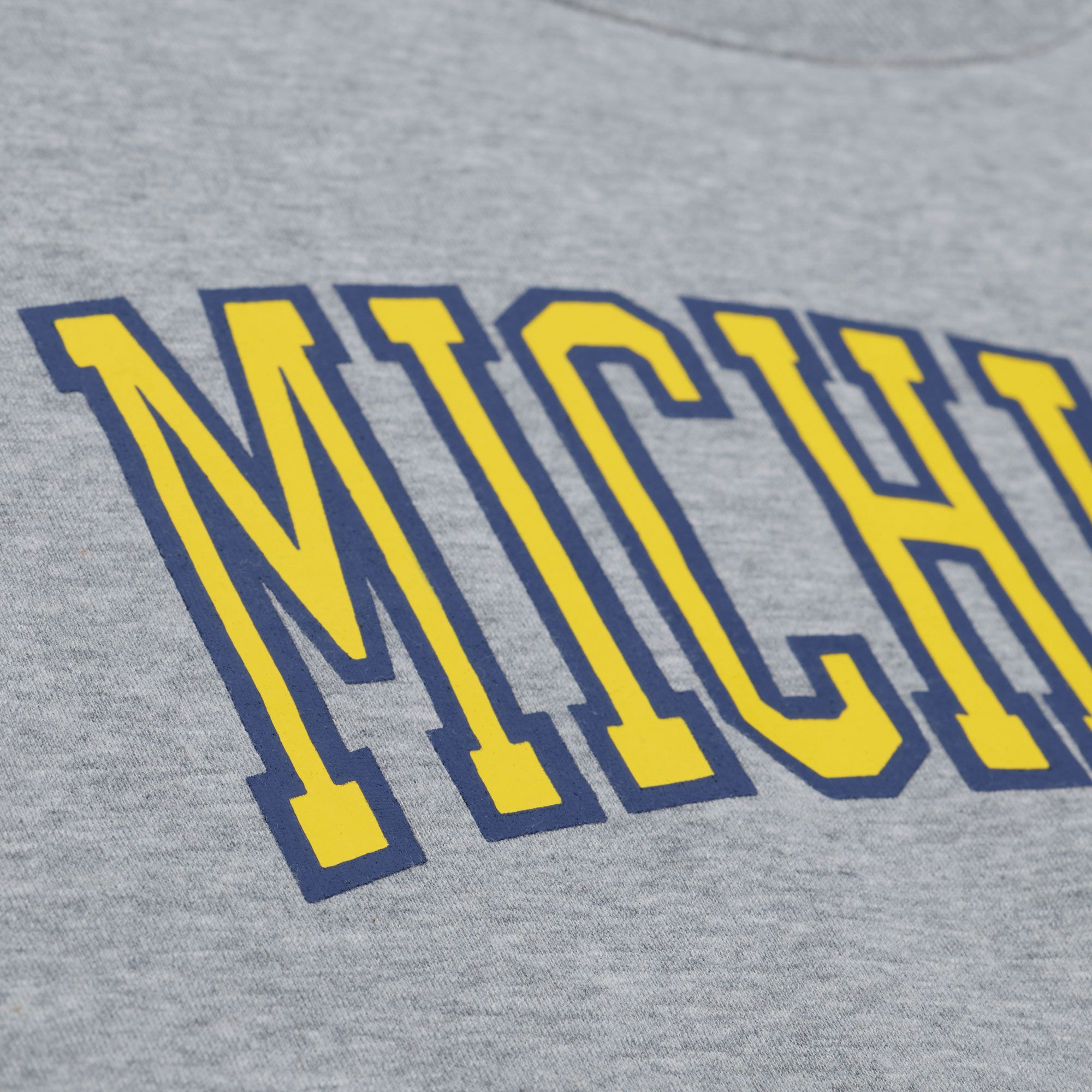 Mitchell & Ness Men's Michigan Wolverines Grey Heather All In Crewneck Sweatshirt product image