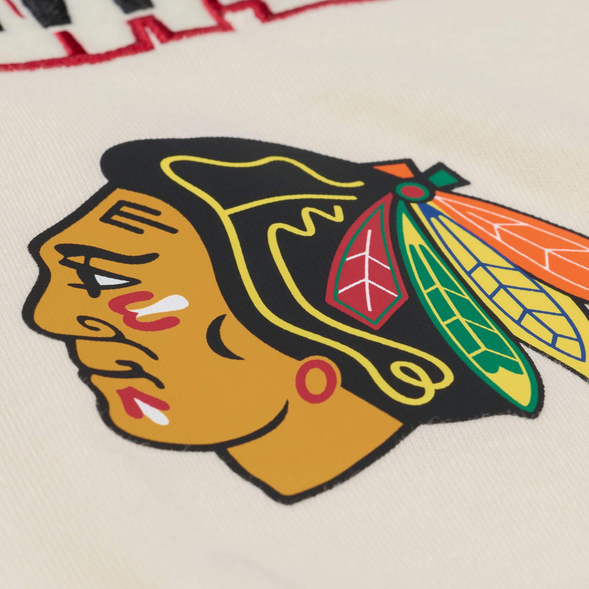 Mitchell & Ness Men's Chicago Blackhawks Cream Dusted Long Sleeve Shirt product image