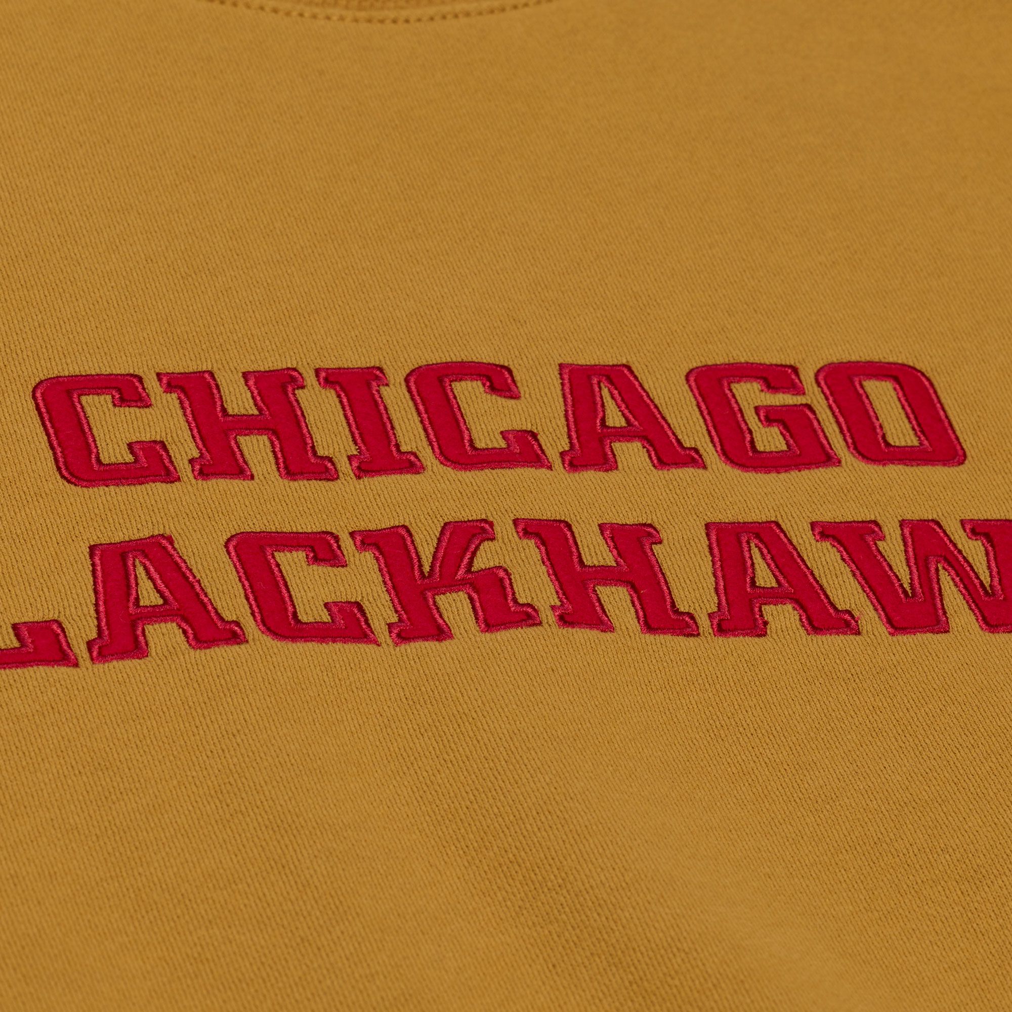 Mitchell & Ness Men's Chicago Blackhawks Tan Dusted Fleece Crewneck Sweatshirt product image