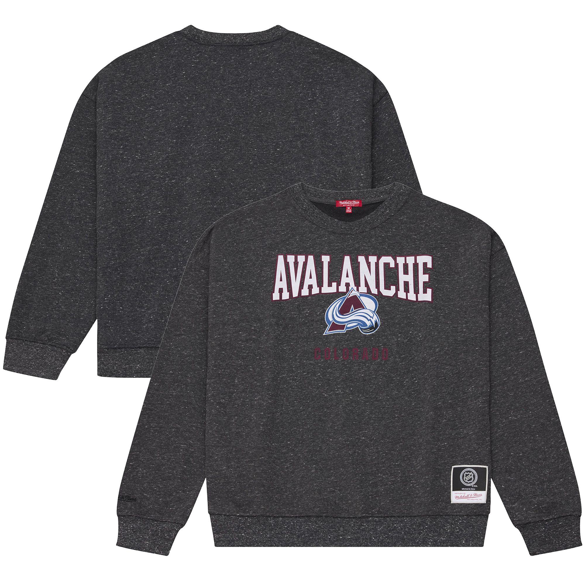 Mitchell & Ness Women's Colorado Avalanche Dark Grey Snow Wash Fleece Crewneck Sweatshirt product image