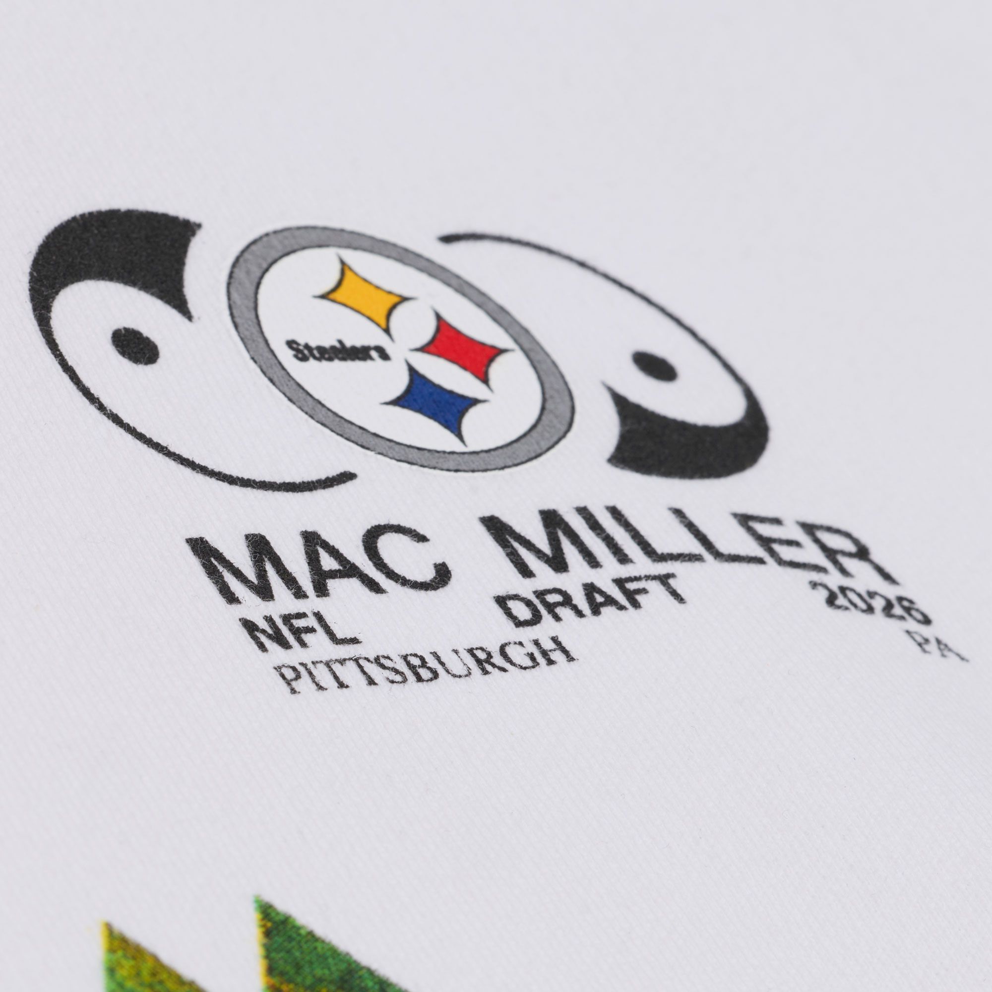 Mitchell & Ness Men's NFL Pittsburgh Steelers x Mac Miller White Slide Crewneck Sweatshirt product image