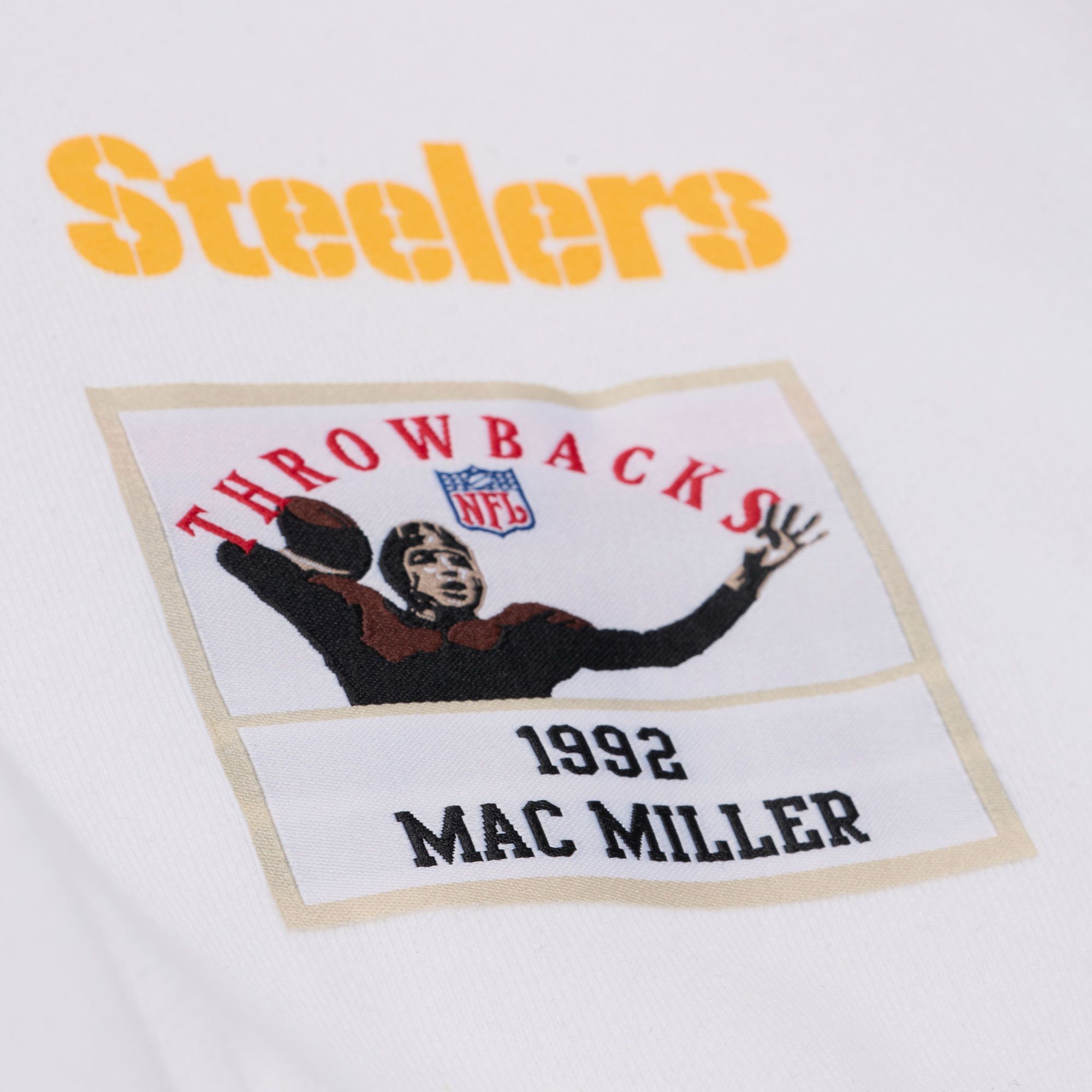 Mitchell & Ness Men's NFL Pittsburgh Steelers x Mac Miller White Slide Crewneck Sweatshirt product image
