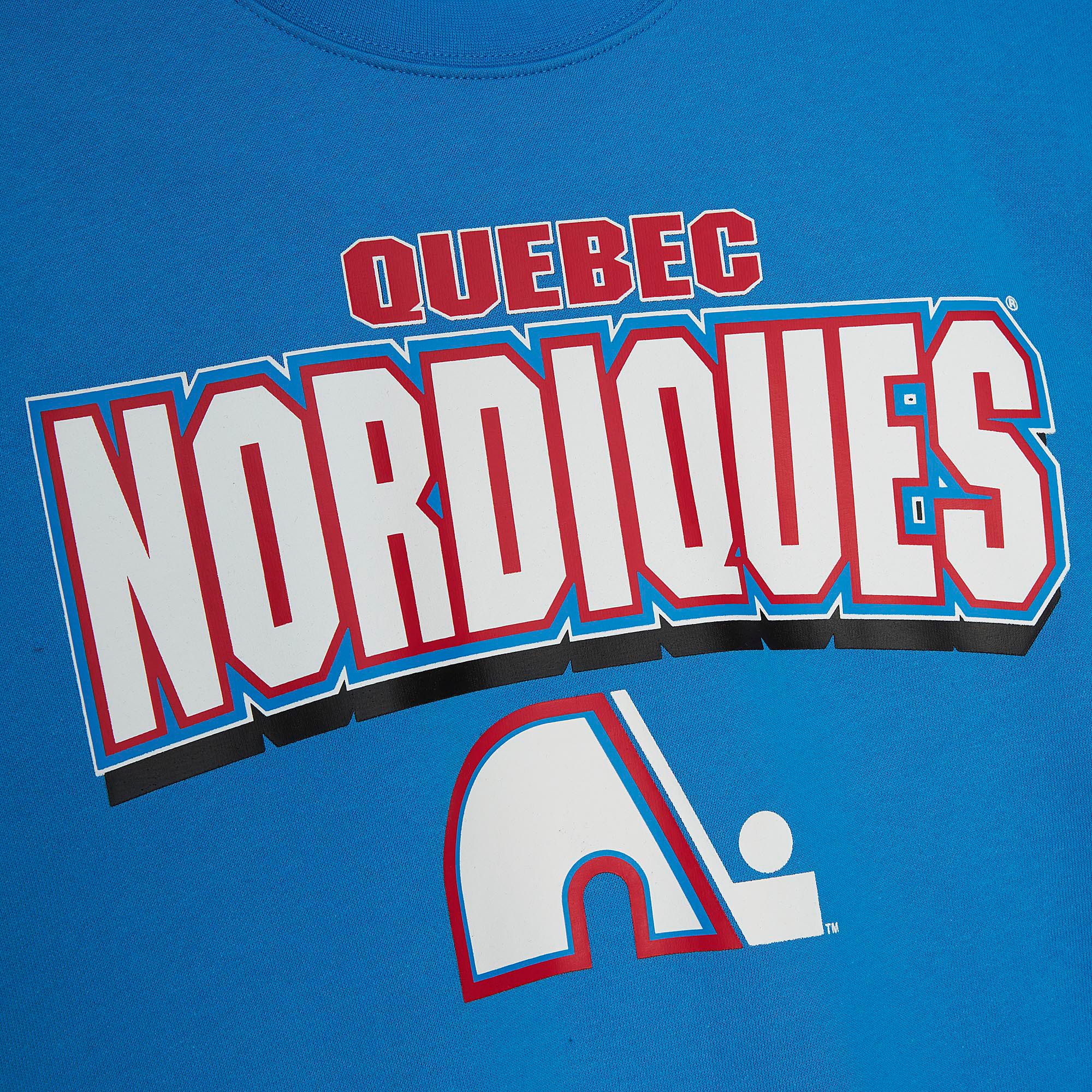 Mitchell & Ness Adult Quebec Nordiques Allover 2.0 Blue Crew Sweatshirt product image