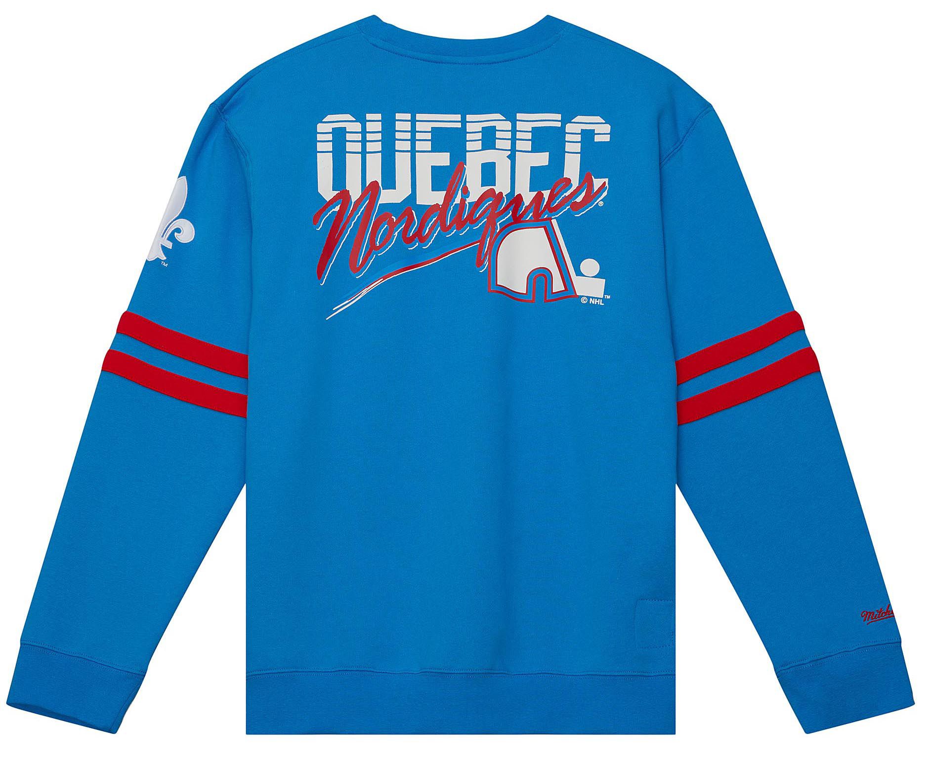 Mitchell & Ness Adult Quebec Nordiques Allover 2.0 Blue Crew Sweatshirt product image