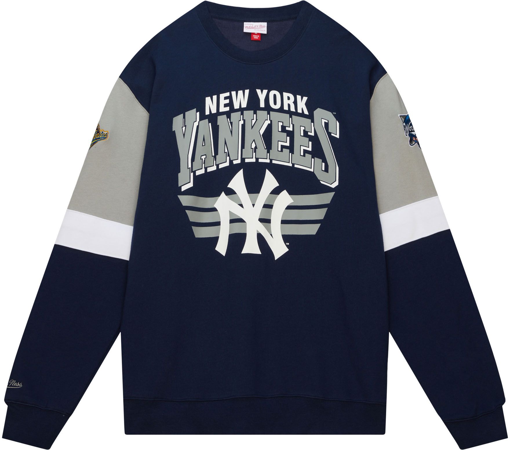 Mitchell & Ness Men's New York Yankees Navy All Over 3.0 Crew Neck Sweatshirt