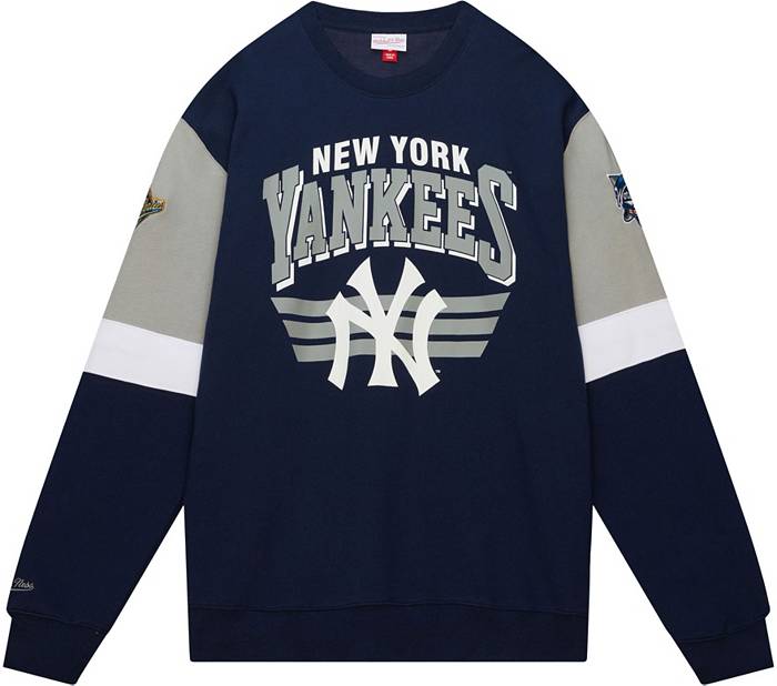 Mitchell & Ness Men's New York Yankees Navy All Over 3.0 Crew Neck  Sweatshirt