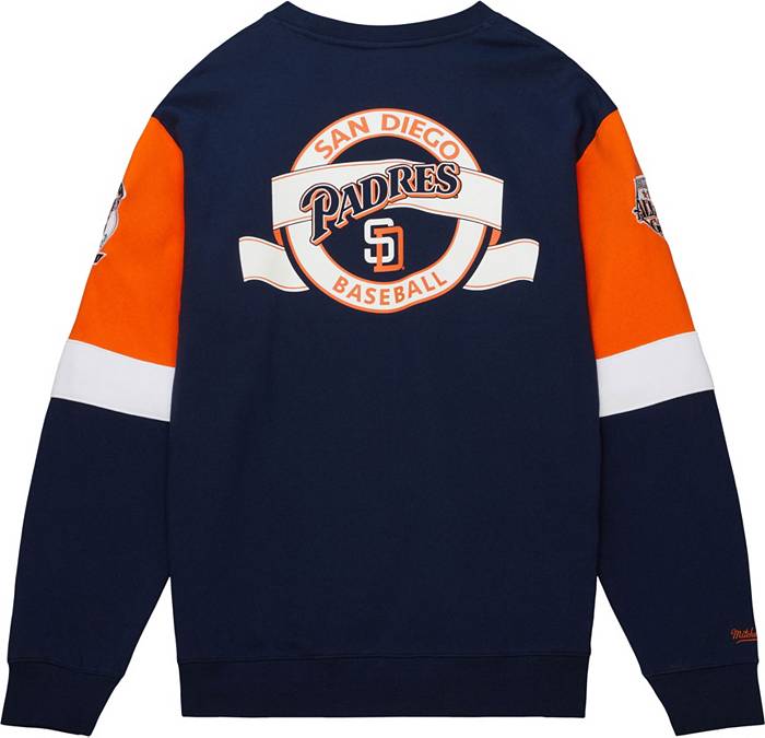 Mitchell & Ness Men's San Diego Padres Navy All Over 3.0 Crew Neck